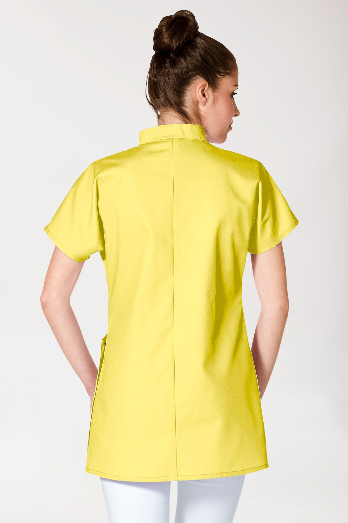 JUST STRONG Blouse Femme - Patte de boutonnage jaune, Vue de dos
