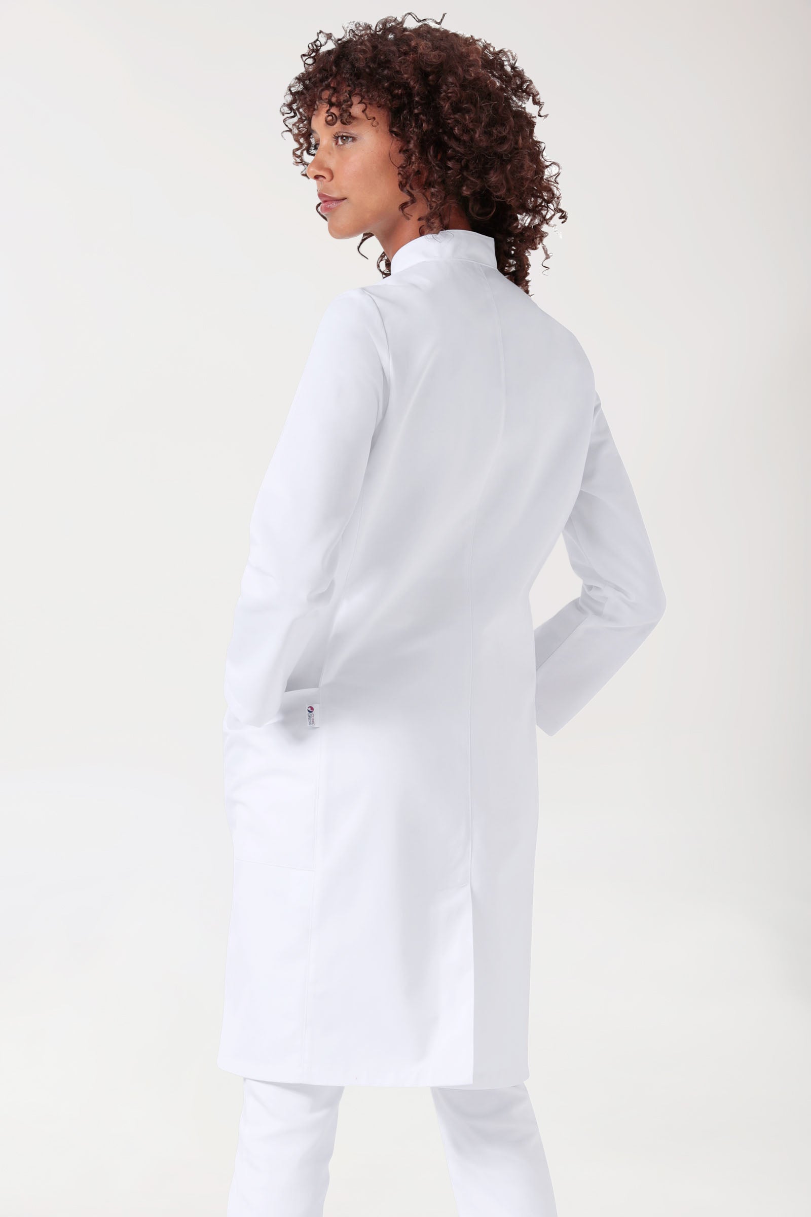 Blouse blanche Femme - Col officier blanc