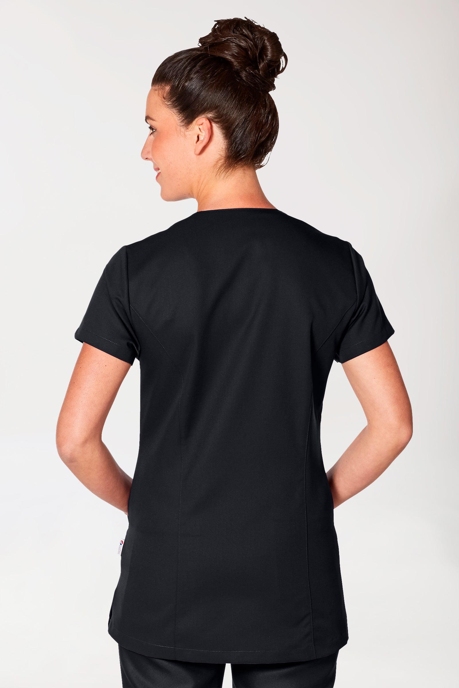 GREEN Blouse Femme - Boutonnée noir, Vue de dos