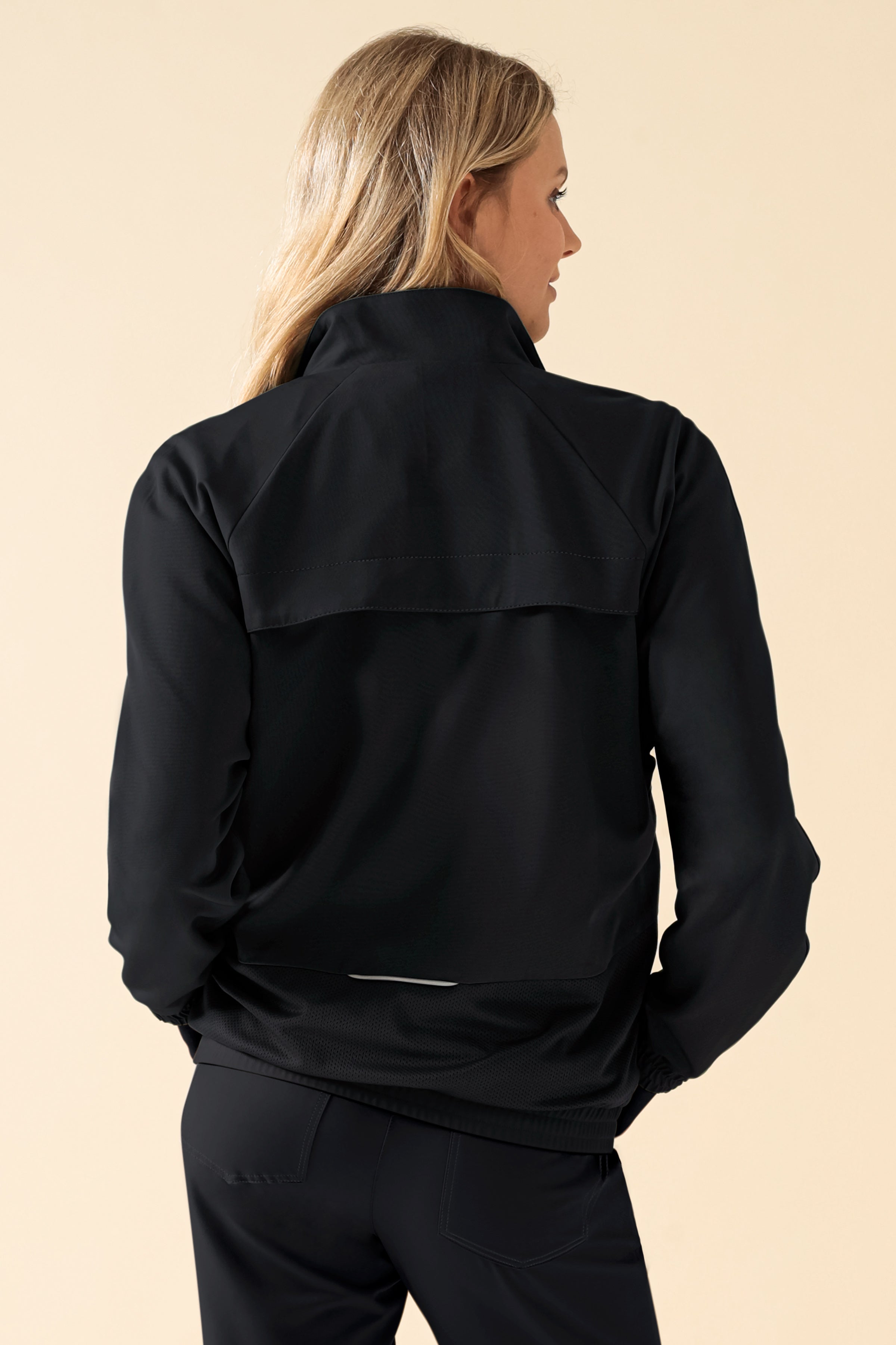KAERE Veste blouson Femme - Poignet élastiqué noir, Vue de dos
