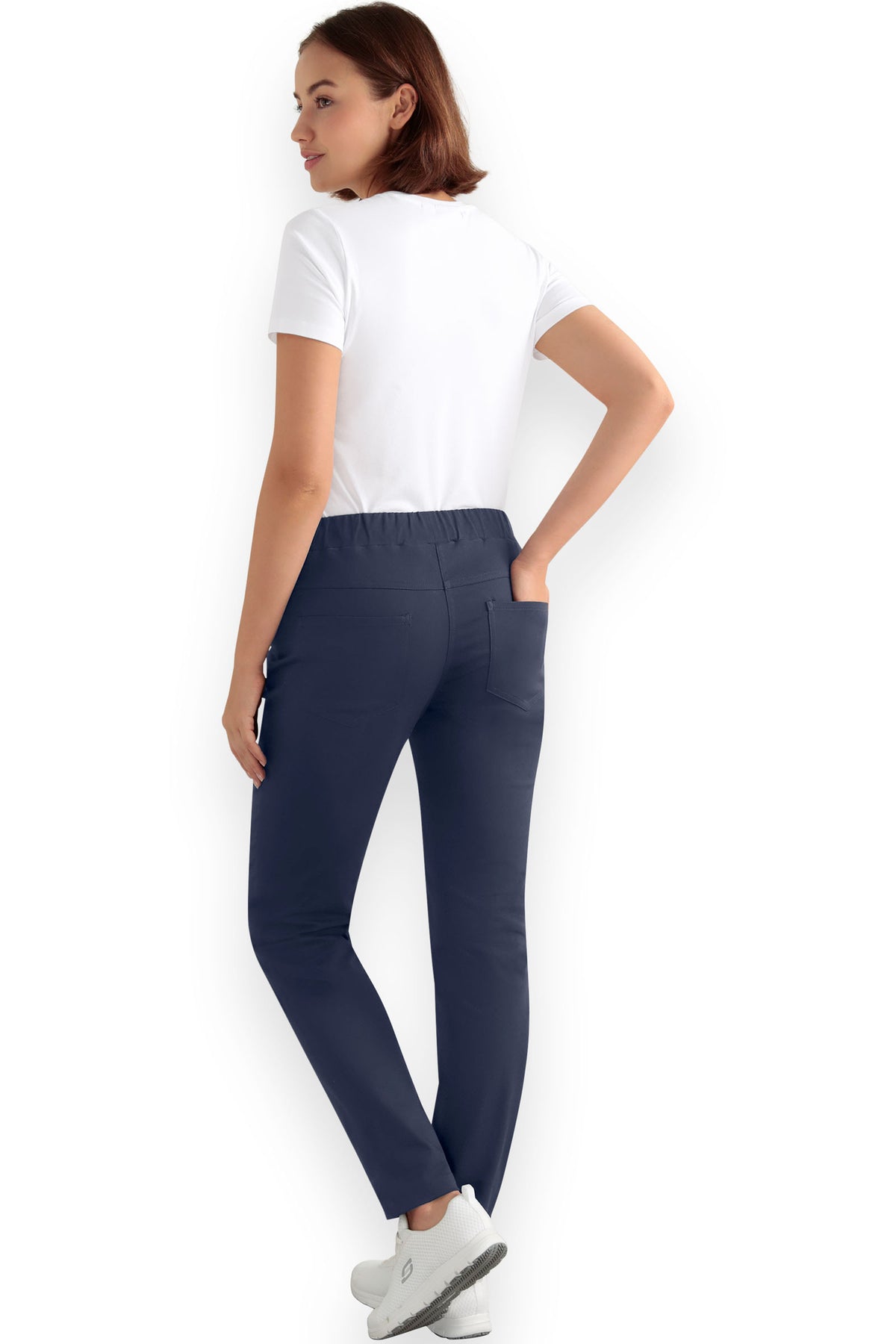 Pantalon 5 poches Femme - look jean navy