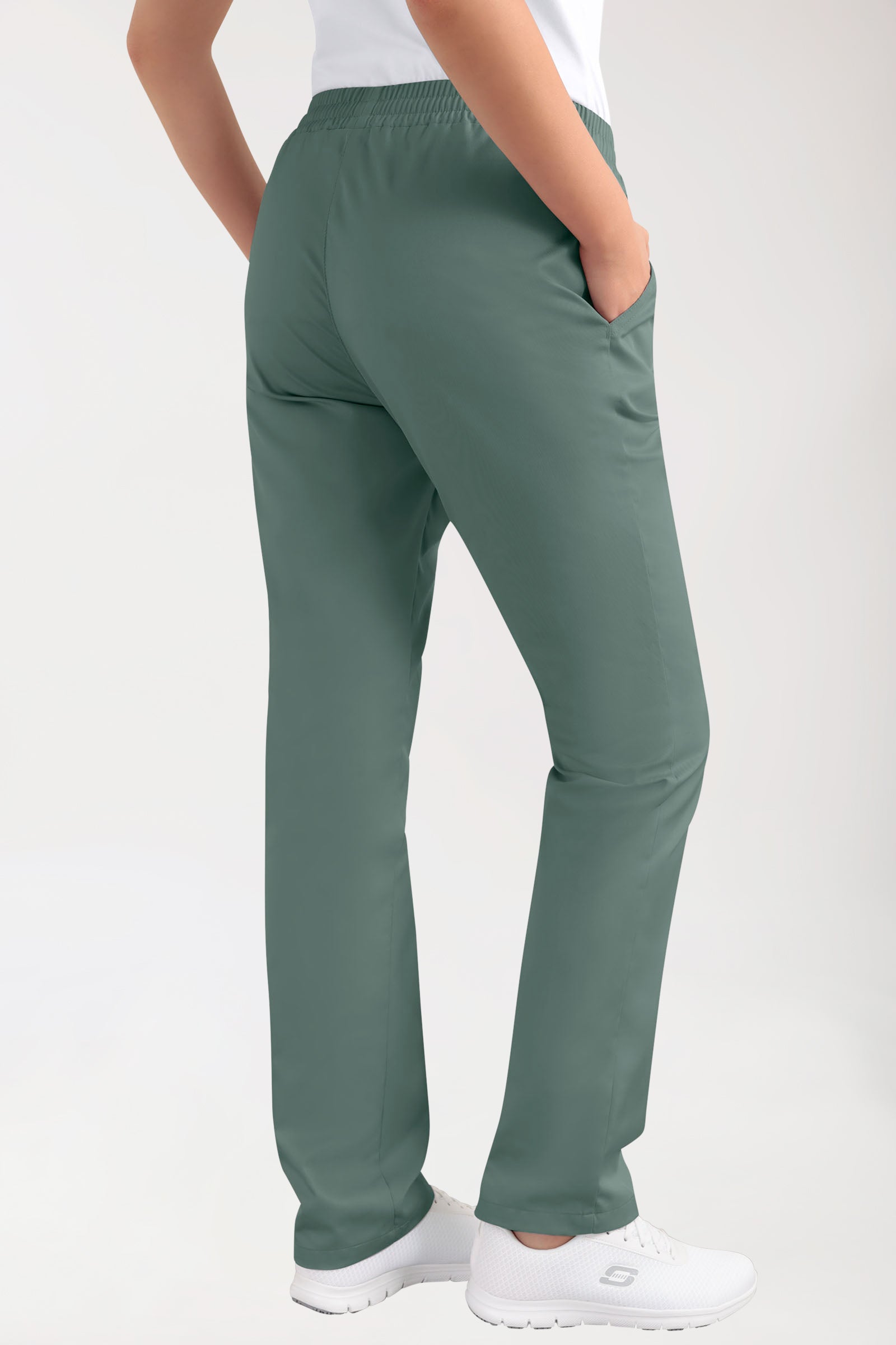 CORE Pantalon Femme - Taille légèrement descendue vert foncé