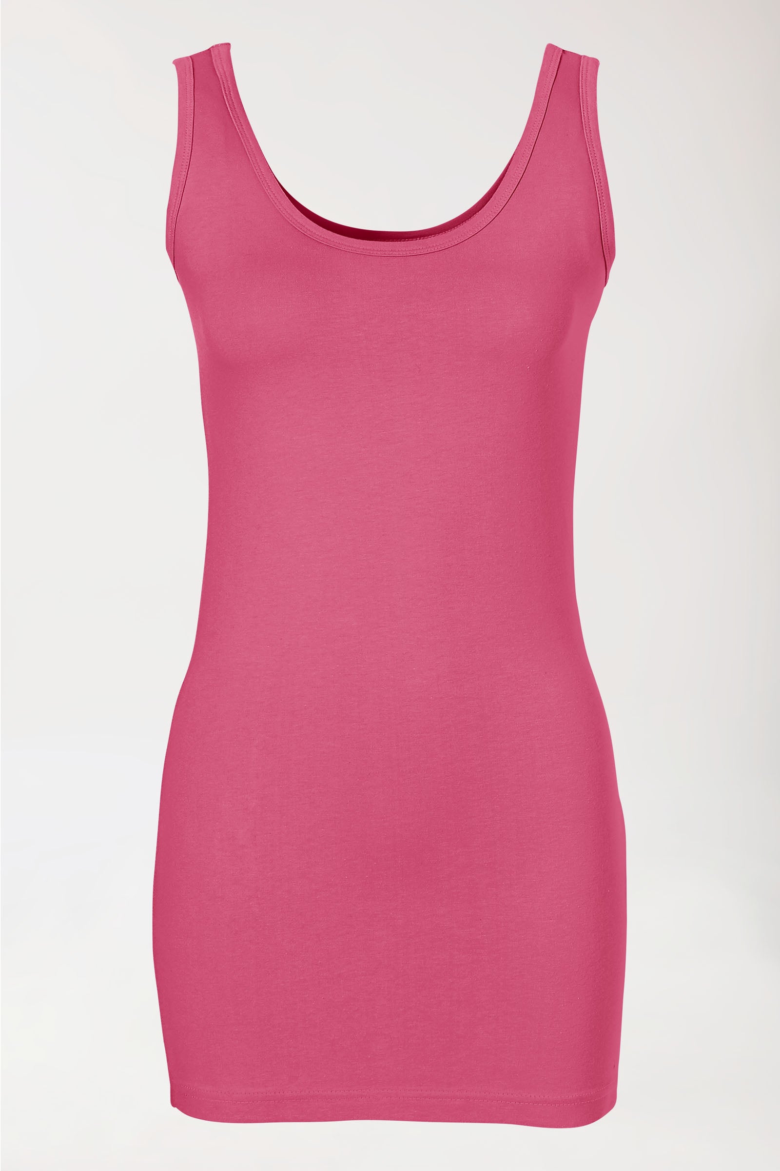 Débardeur long femme bois de rose col rond, Vue de dos