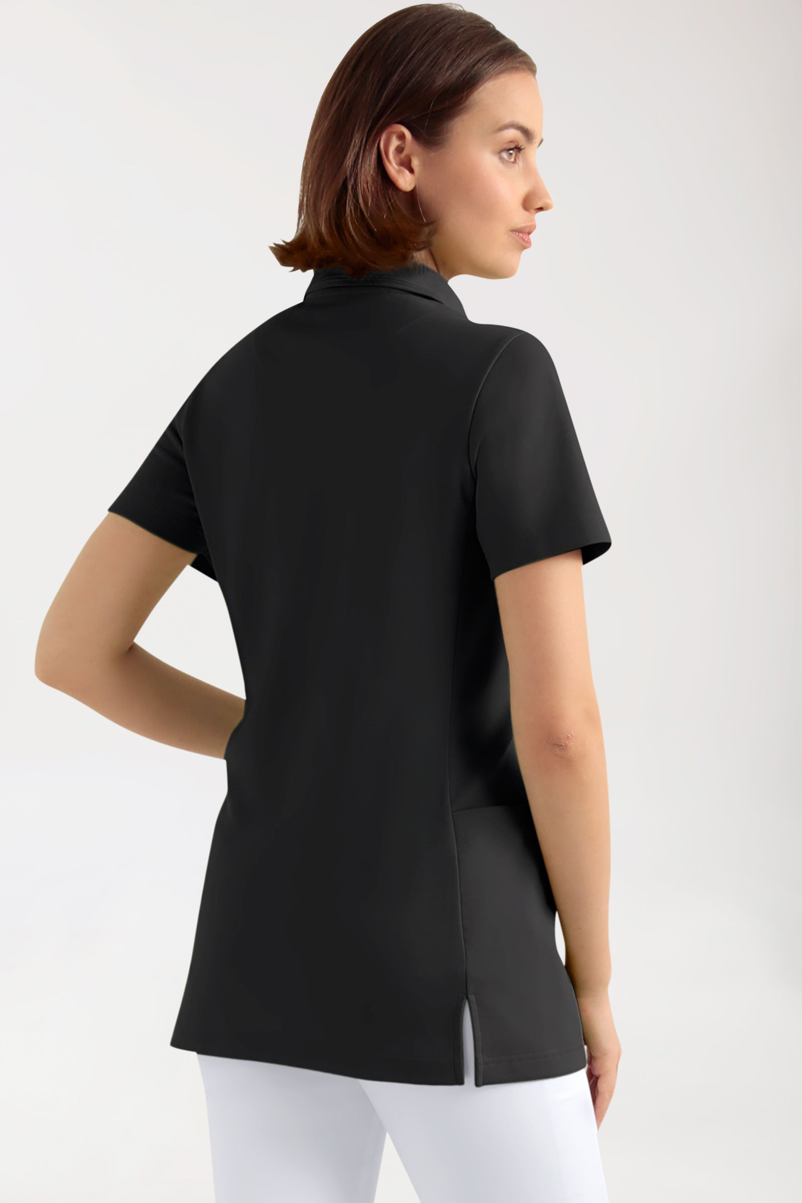 COMFY FLEX Tunique Stretch Femme - Col polo noir