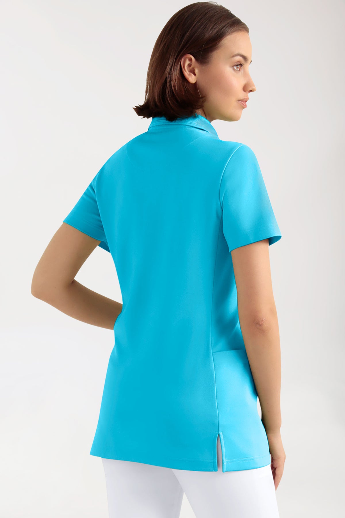 COMFY FLEX Tunique Stretch Femme - Col polo turquoise