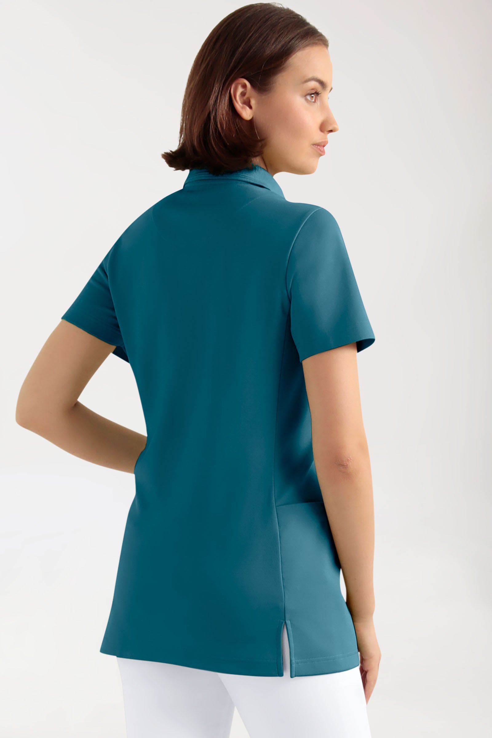 COMFY FLEX Tunique Stretch Femme - Col polo pétrole