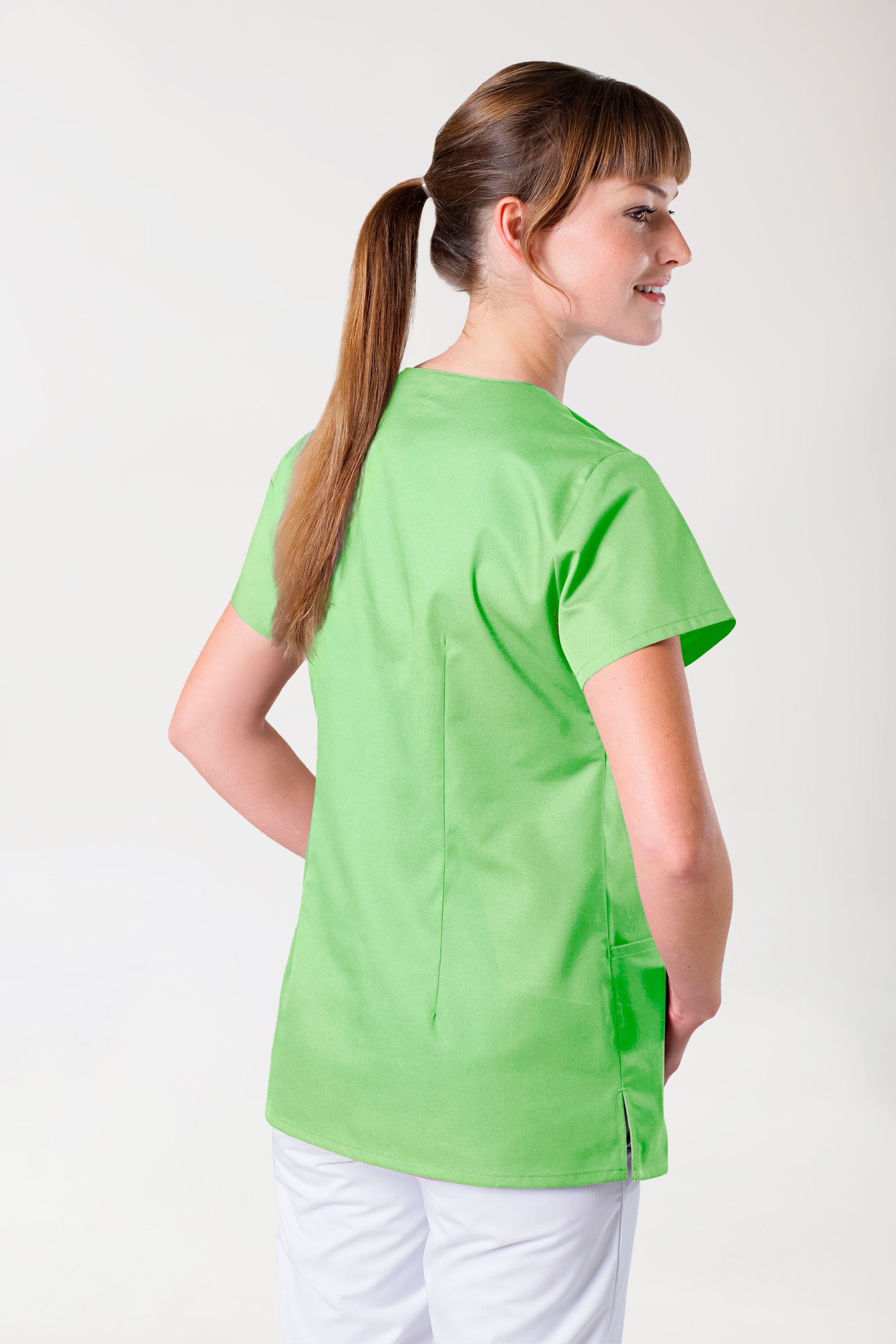 JUST STRONG Tunique Femme - Décolleté carré vert pomme