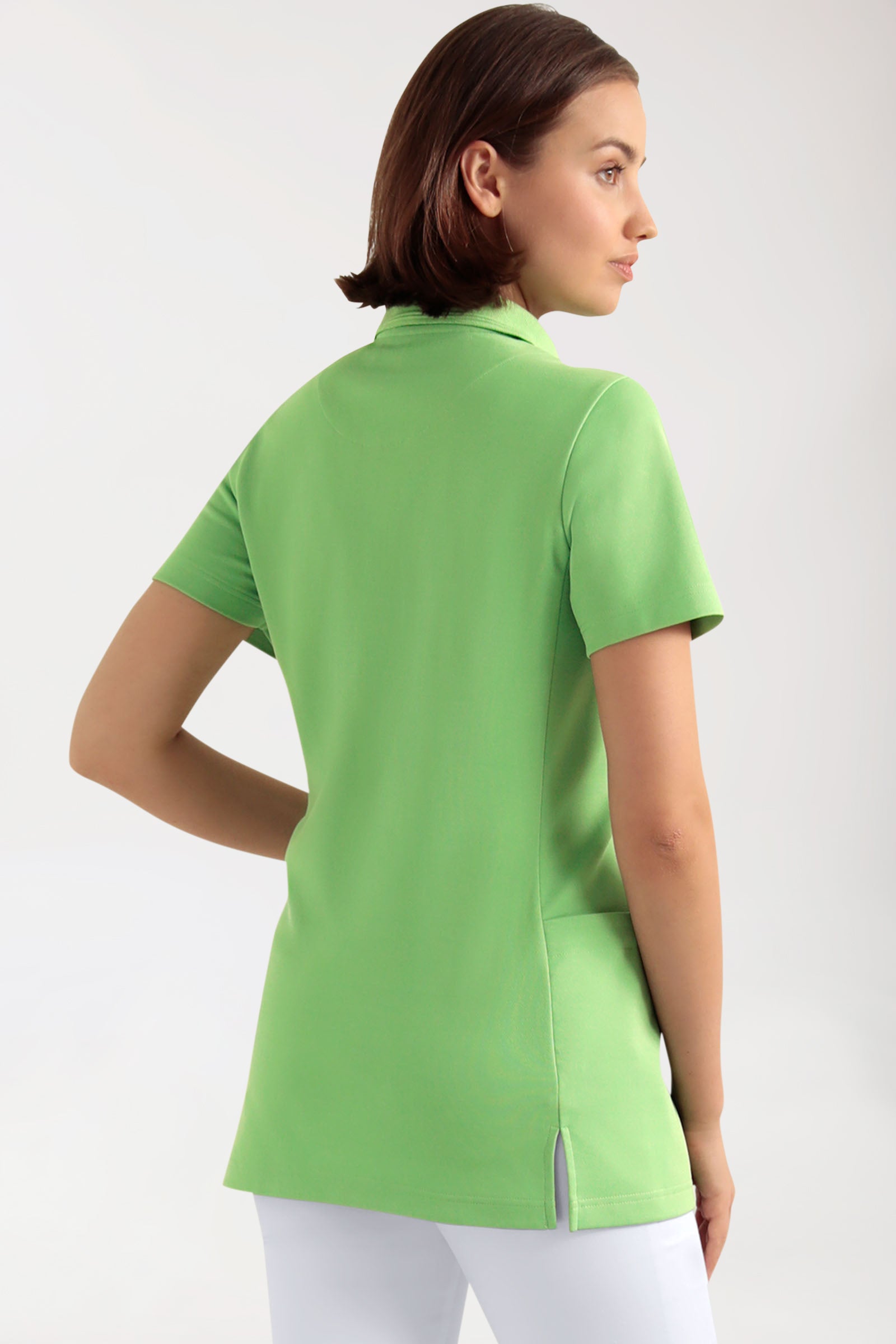 COMFY FLEX Tunique Stretch Femme - Col polo vert pomme