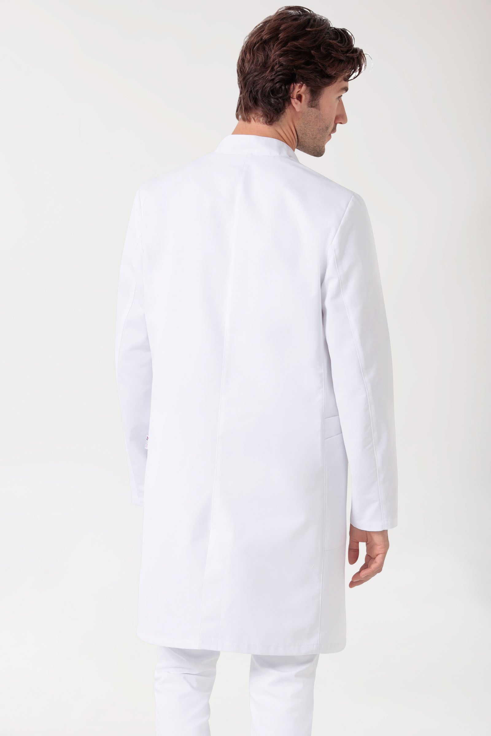 Blouse blanche Homme - Col officier blanc