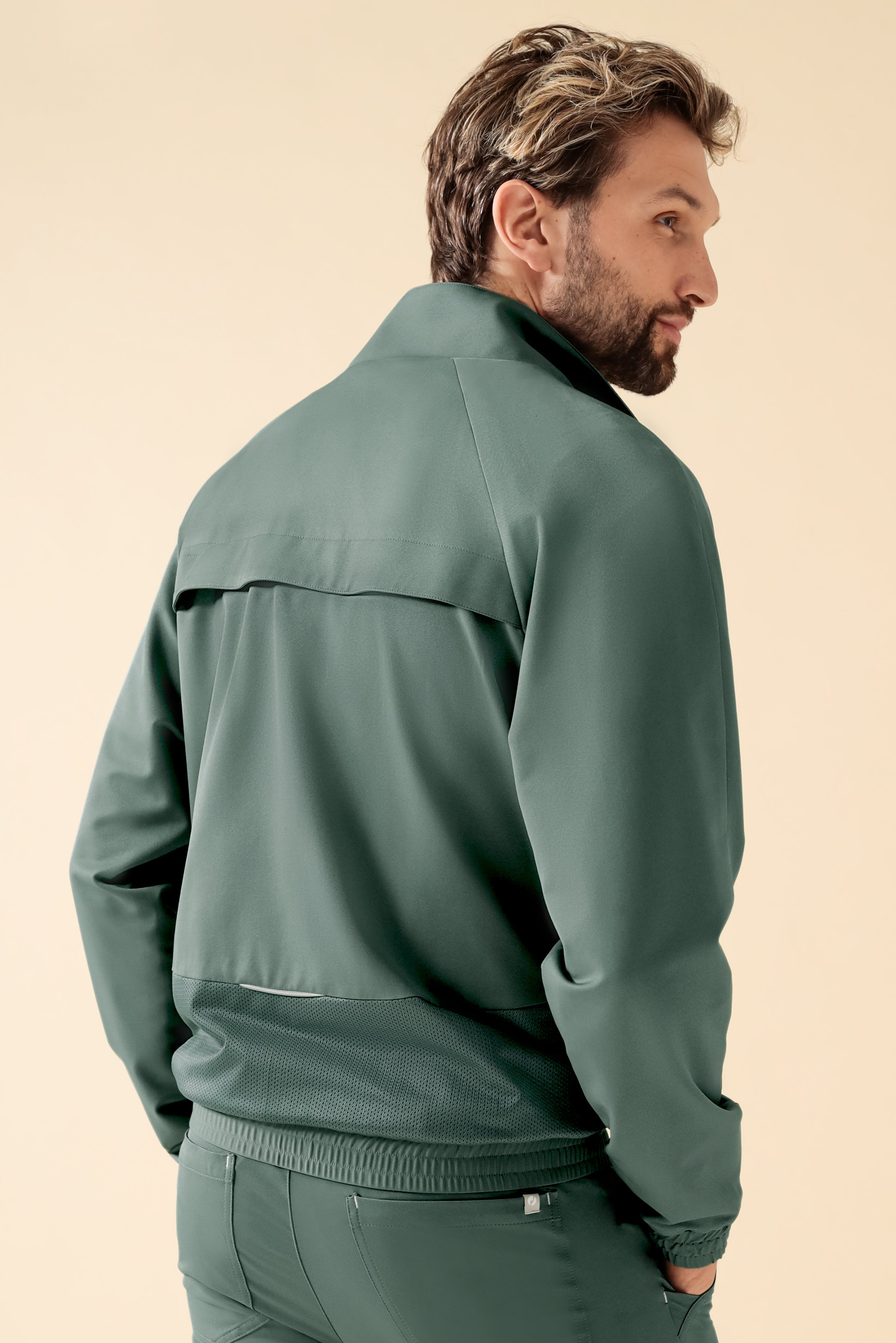 KAERE Veste blouson Homme - Poignet élastiqué vert foncé