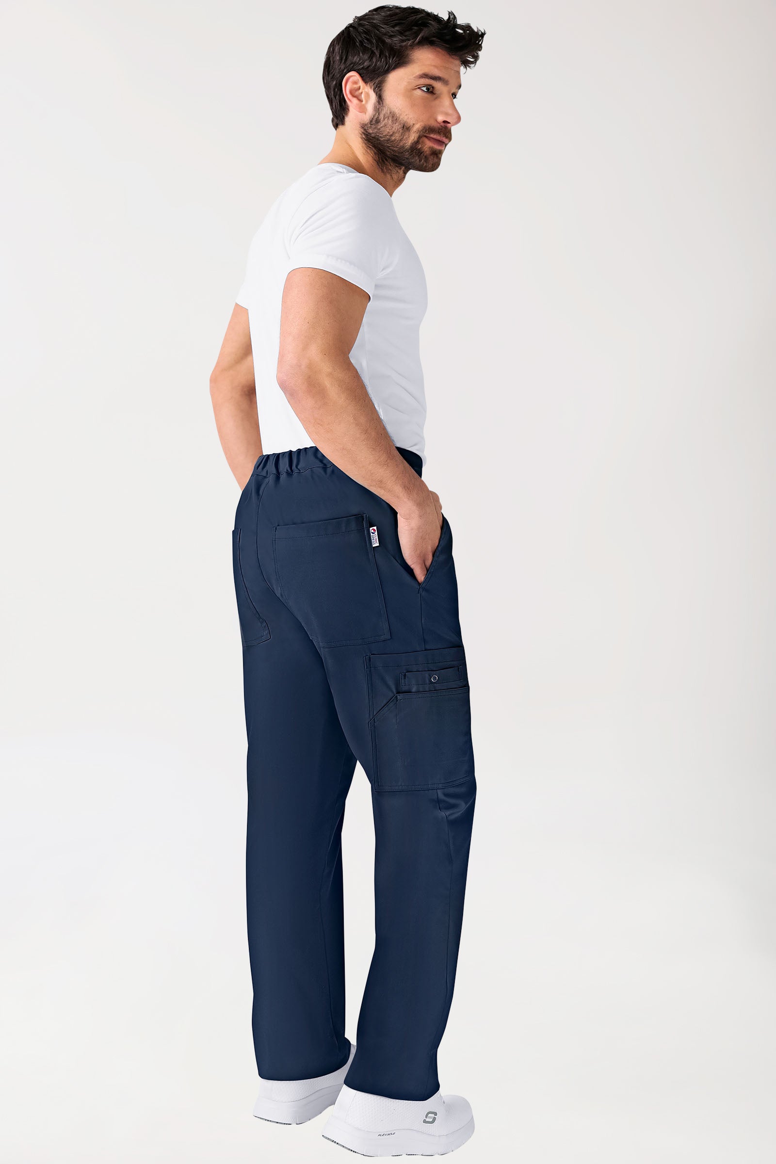 CLINIC STRETCH Pantalon mixte - Poche sur la jambe Taille courte bleu navy