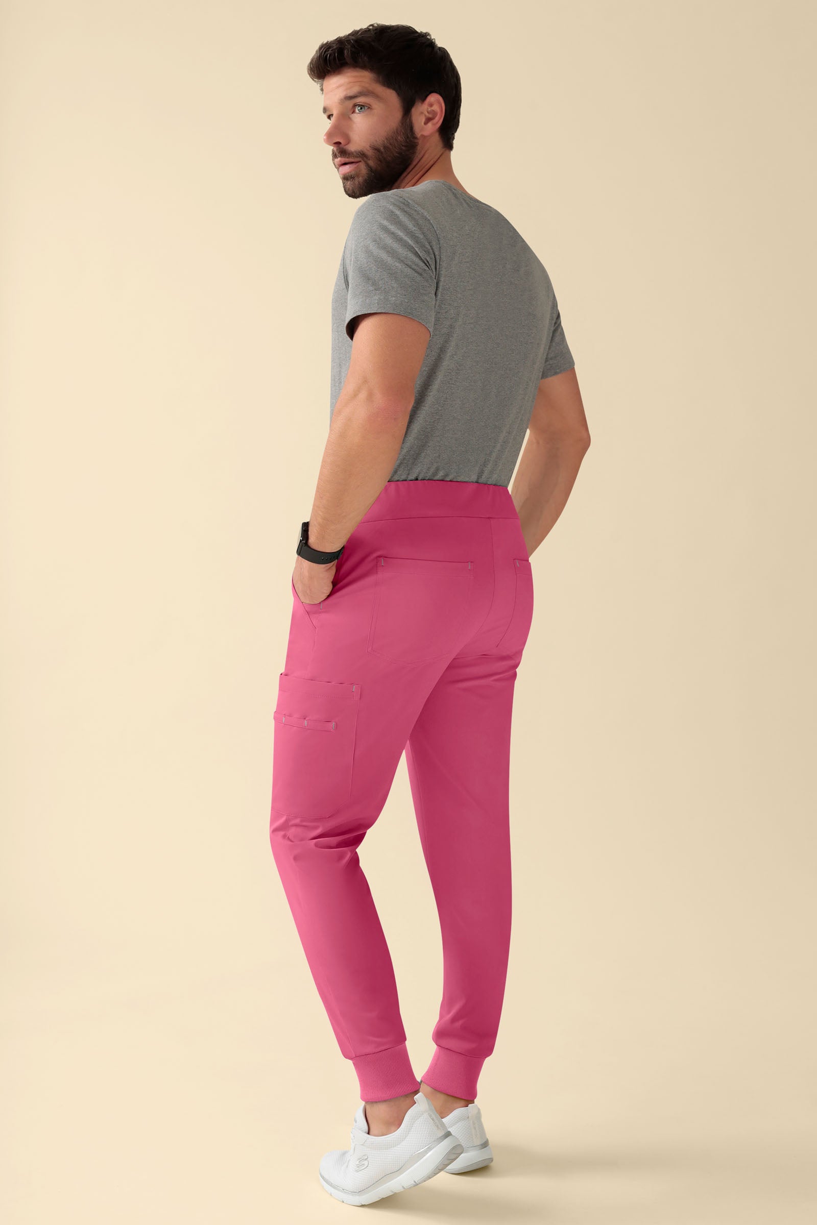 KAERE Pantalon Homme - Bord au bas des jambes Taille courte bois de rose