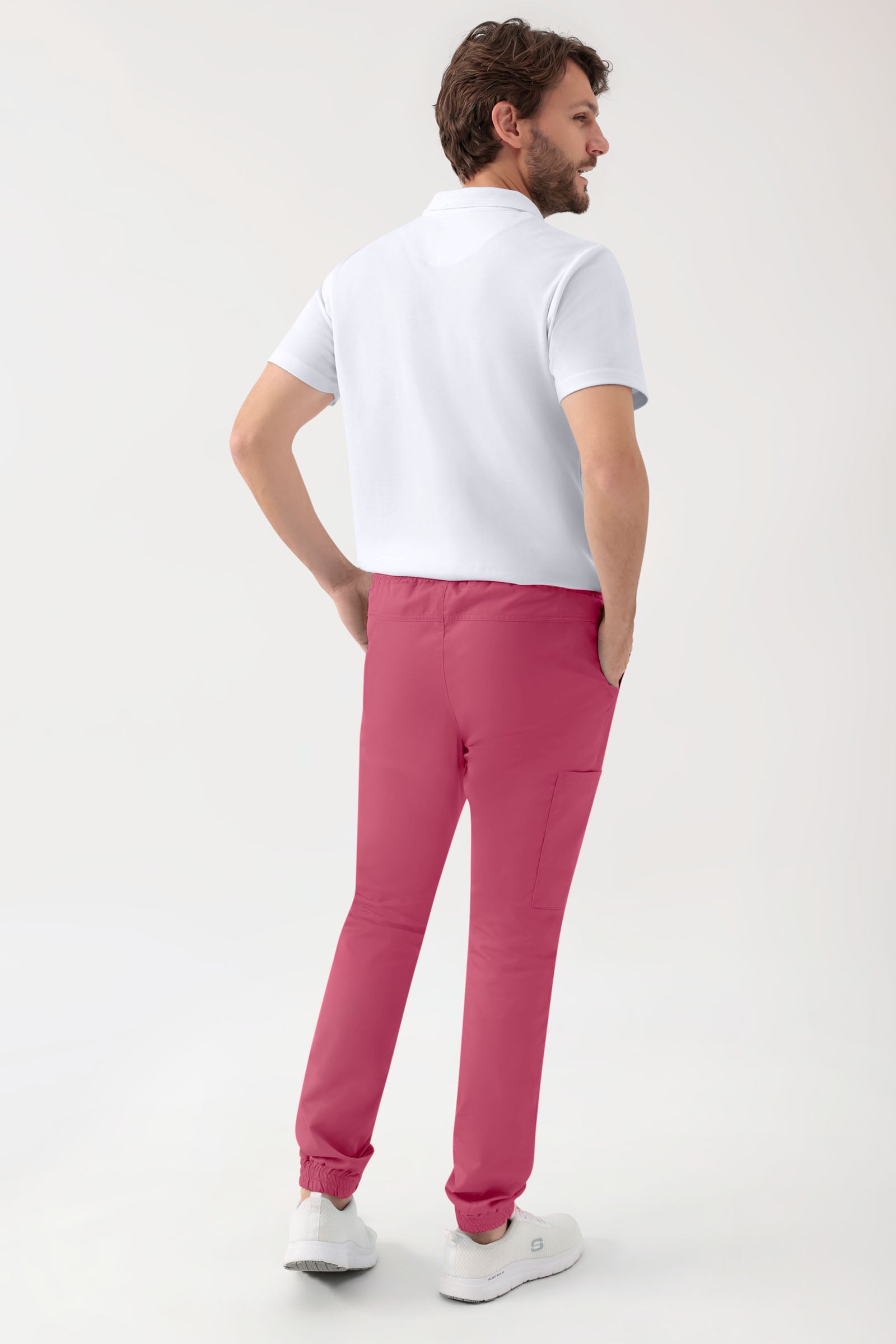 GREEN Pantalon Stretch Homme - Style Jogpant bois de rose, Vue de dos