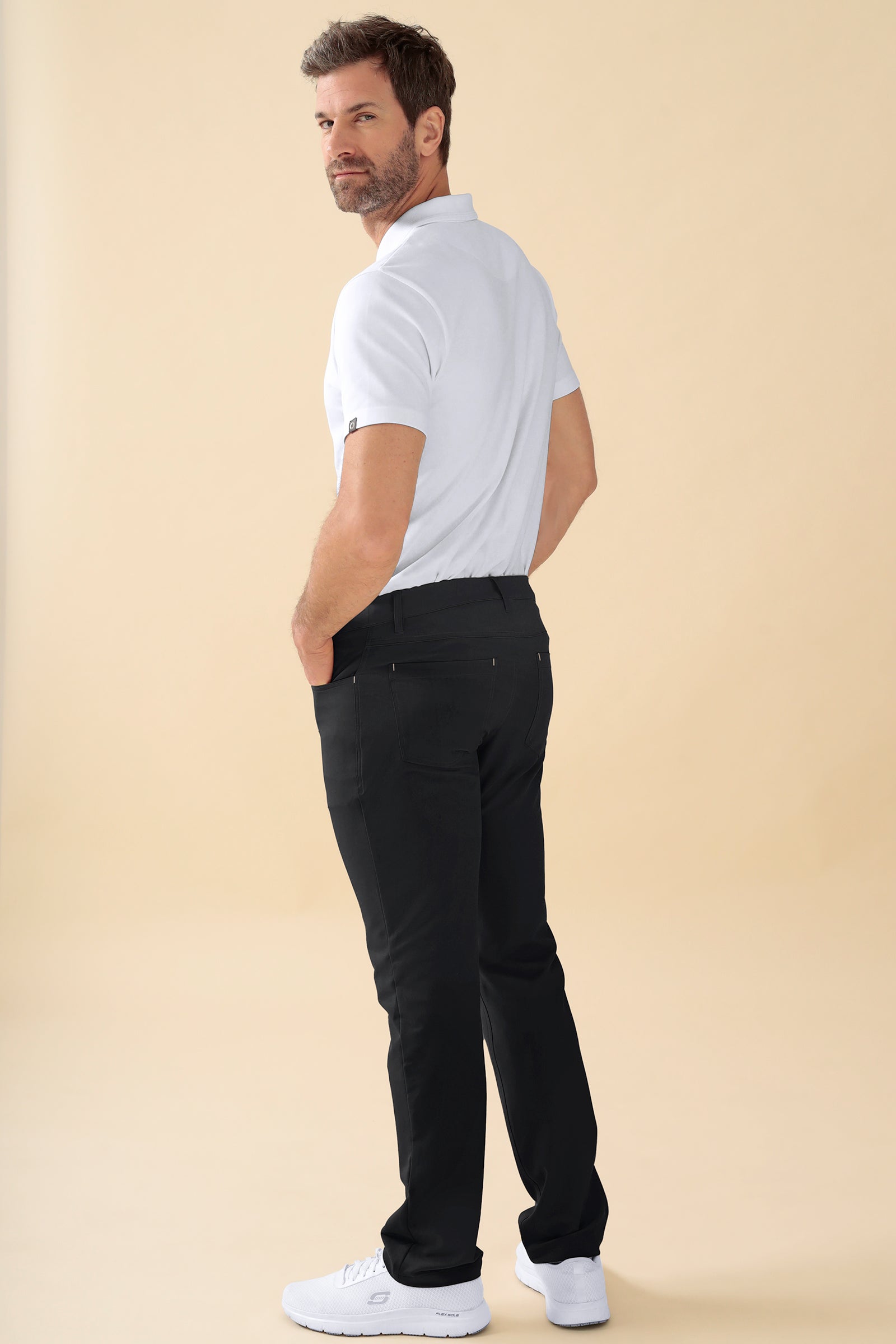 KAERE Pantalon Homme - 5 poches noir, Vue de dos
