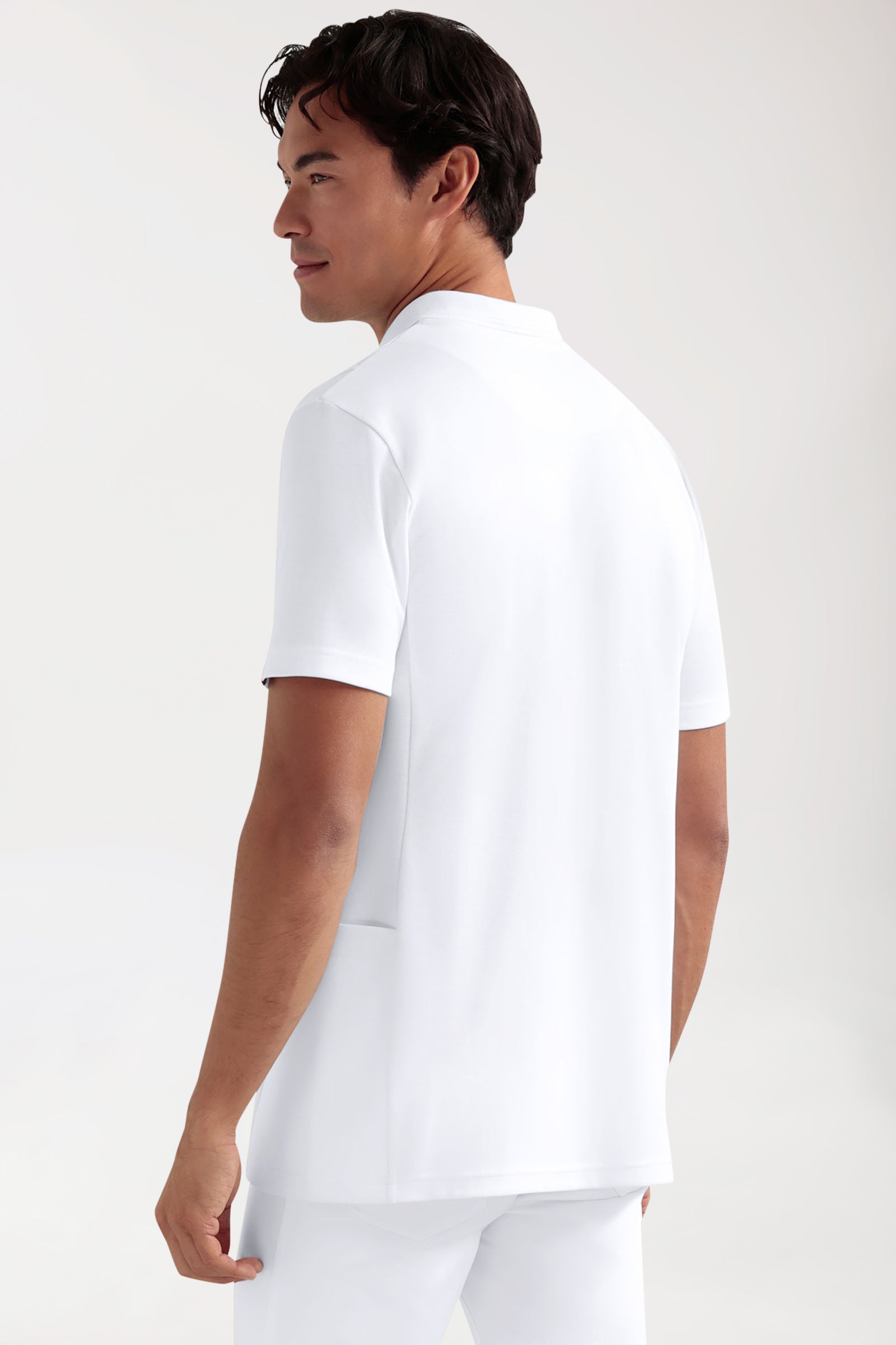 COMFY FLEX Tunique Stretch Homme - Col polo blanc