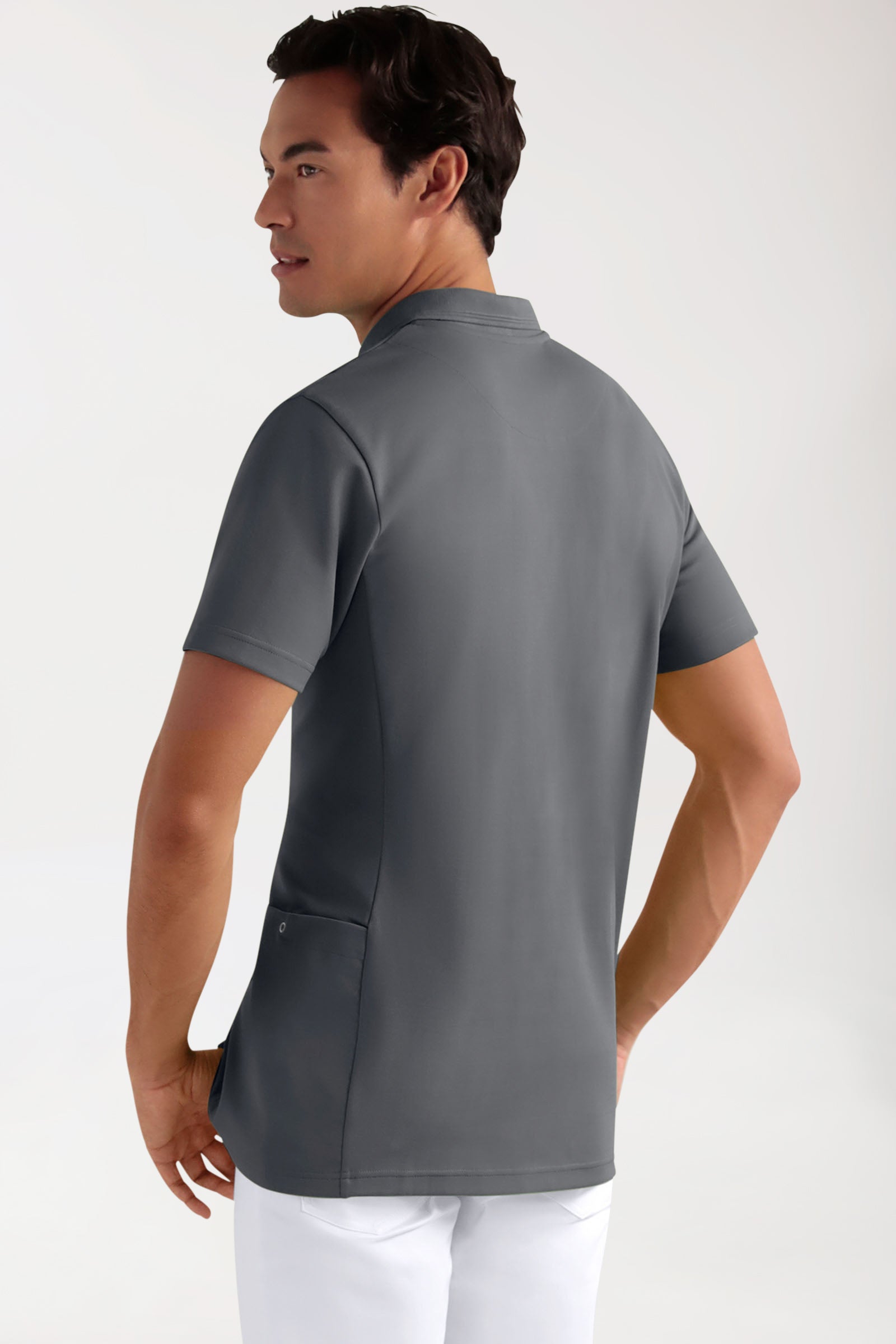 COMFY FLEX Tunique Stretch Homme - Col polo galet, Vue de dos