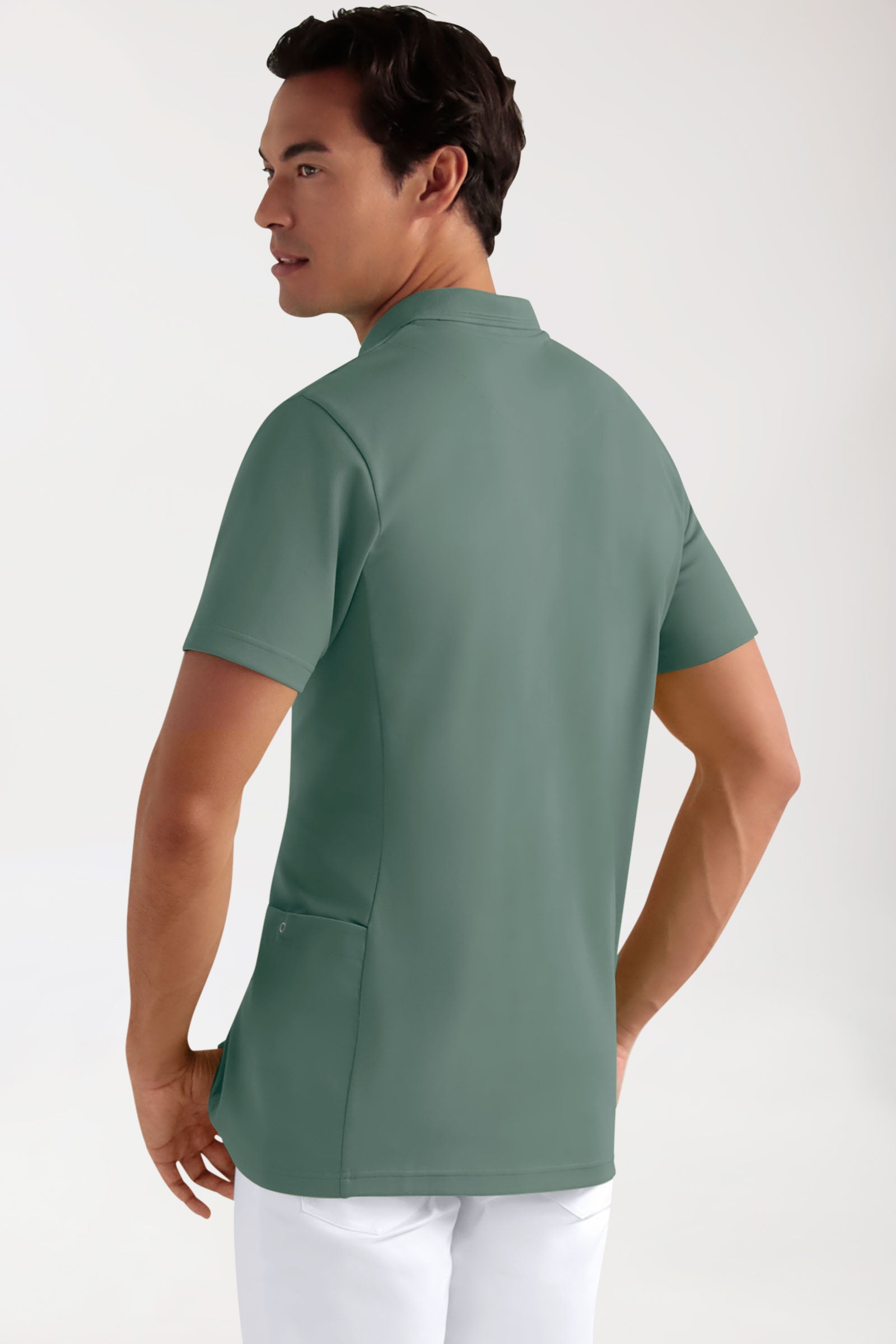 COMFY FLEX Tunique Stretch Homme - Col polo vert foncé