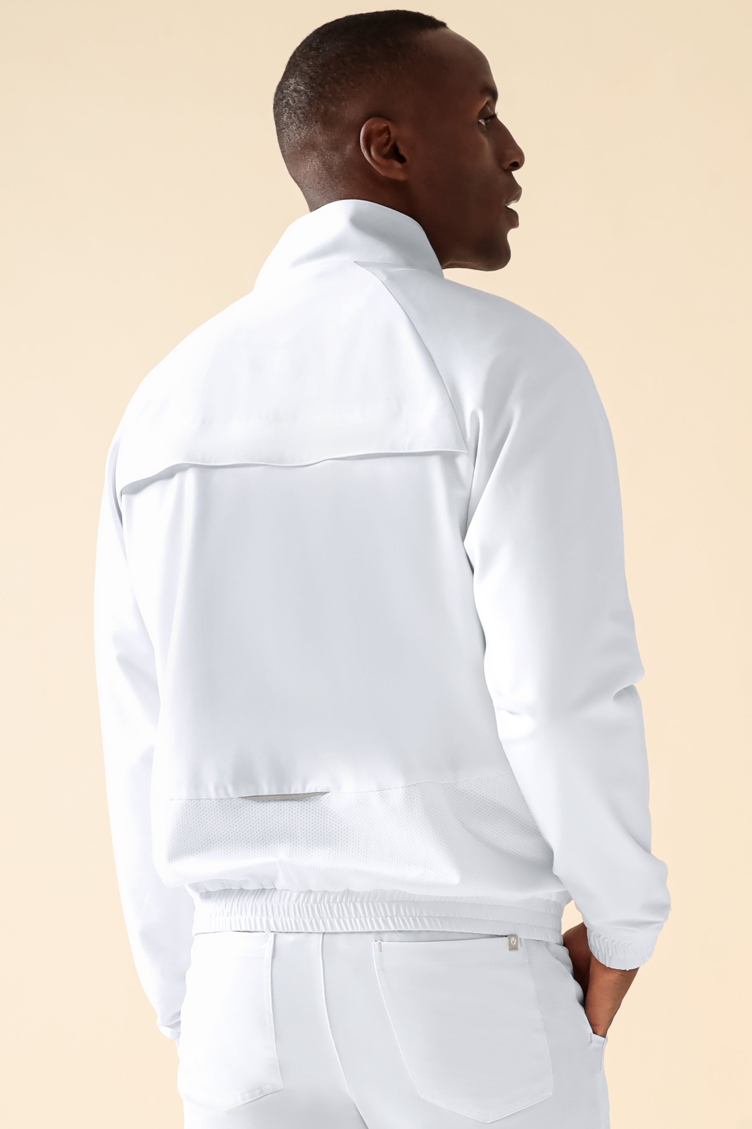 KAERE Veste blouson Homme - Poignet élastiqué blanc