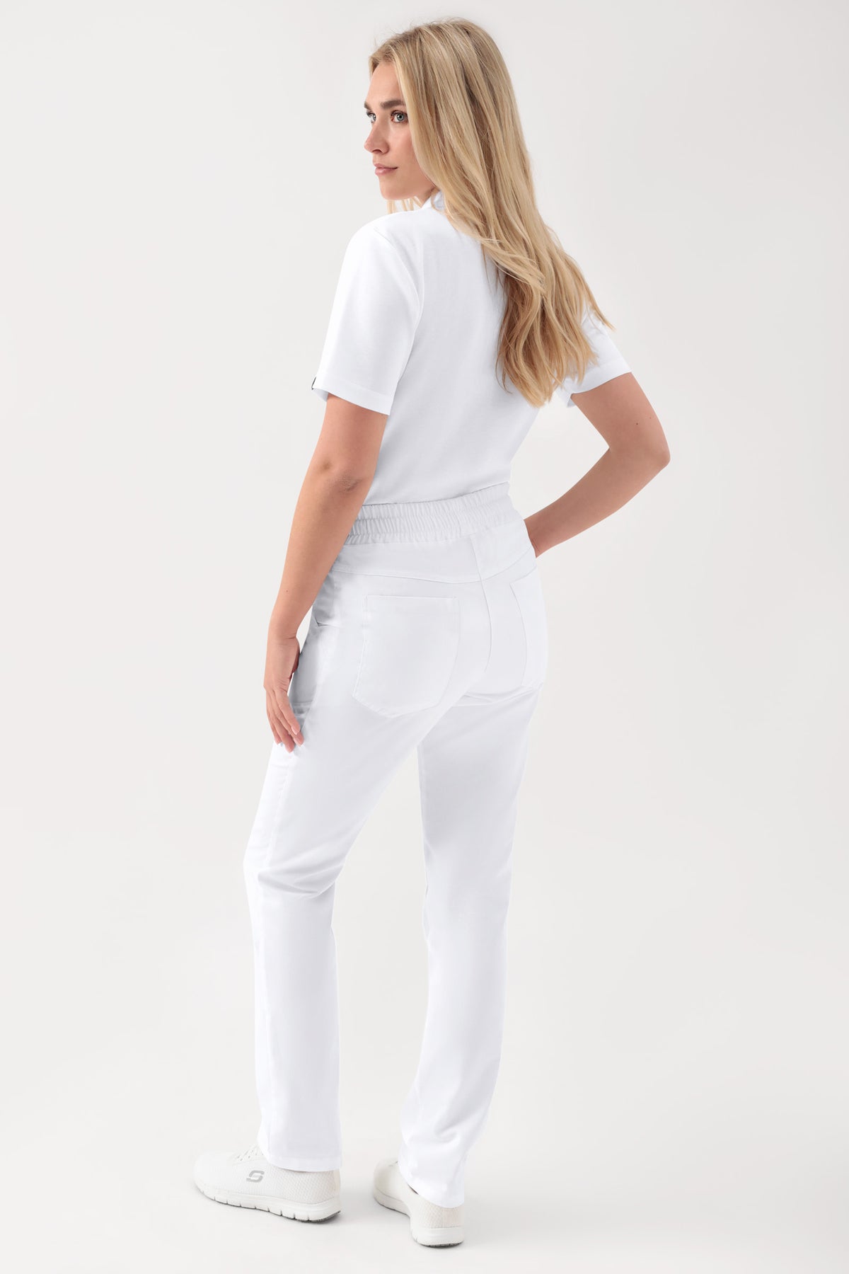 GREEN Pantalon Stretch mixte - Ceinture élastiquée blanc, Vue de dos