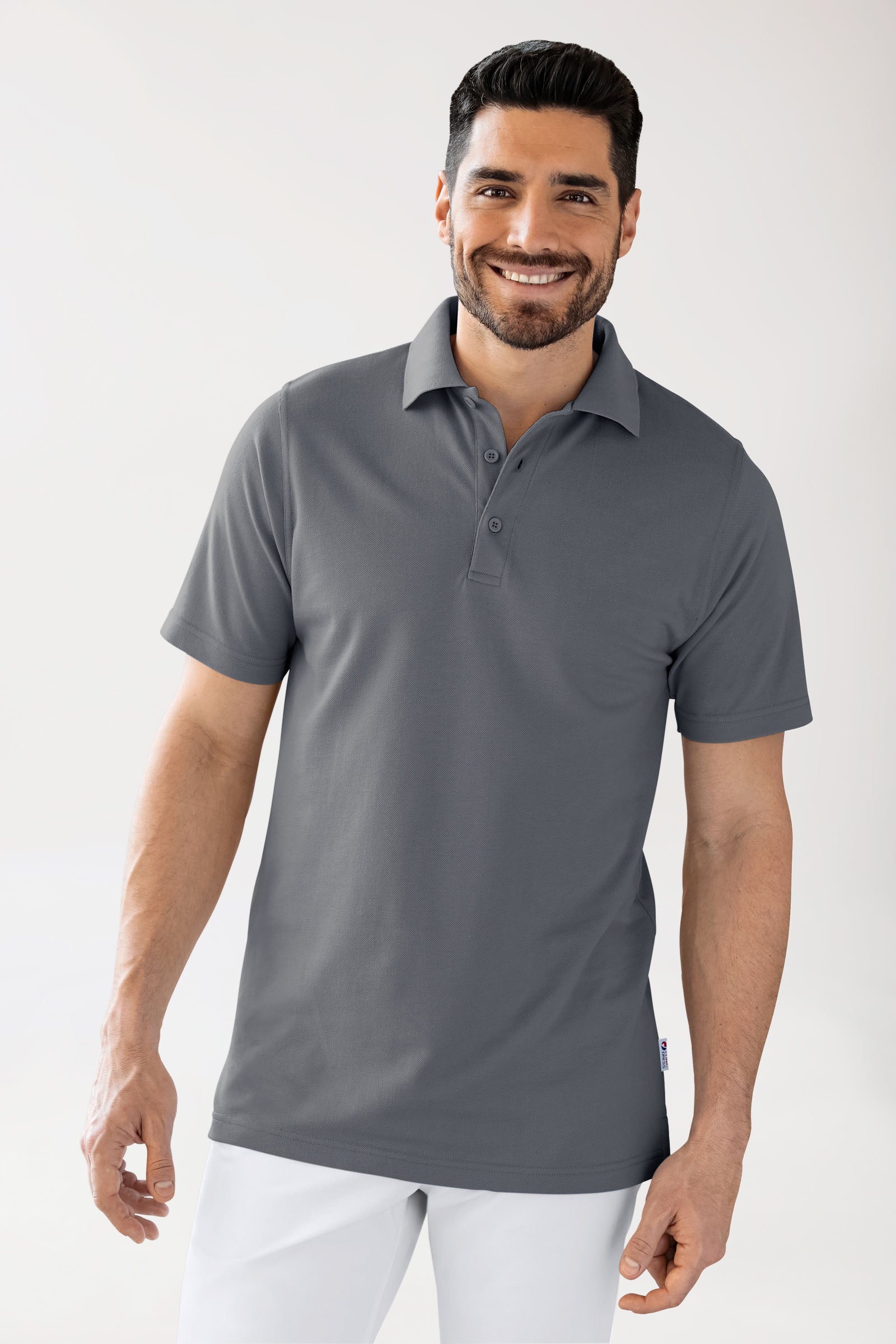 CORE Shirt mixte - Col polo gris granit