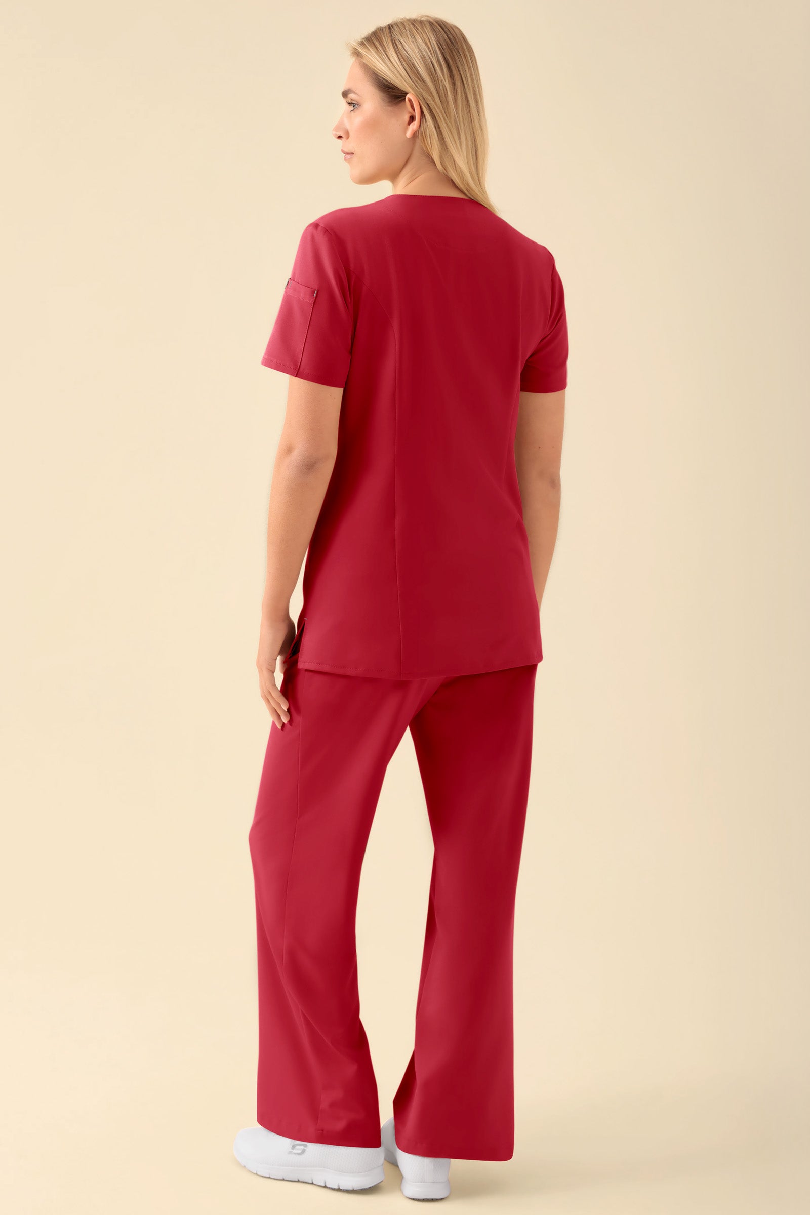 KAERE Blouse Femme - Patte de boutonnage rouge