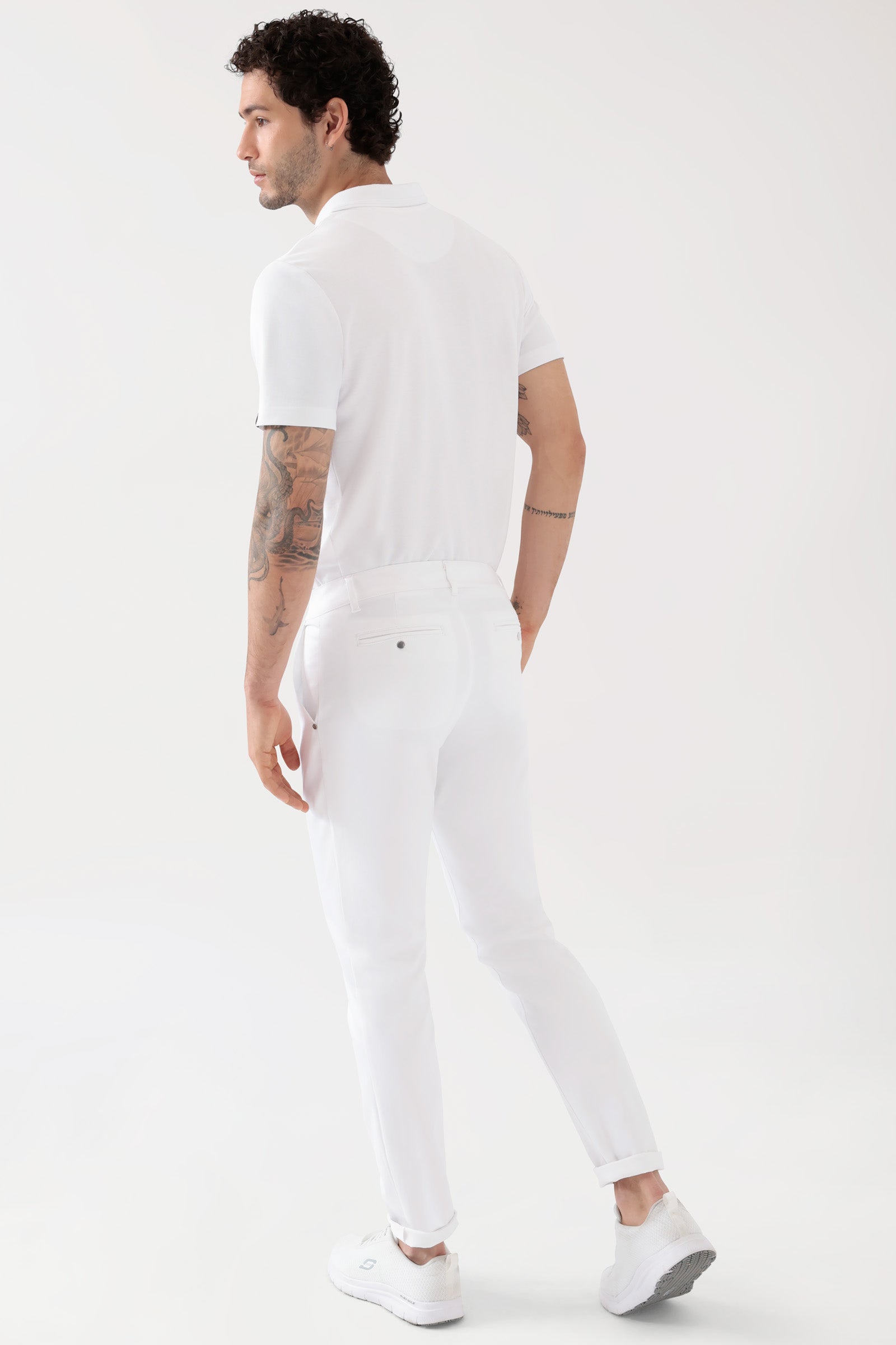 COMFY FLEX Pantalon Homme - Style Chino blanc