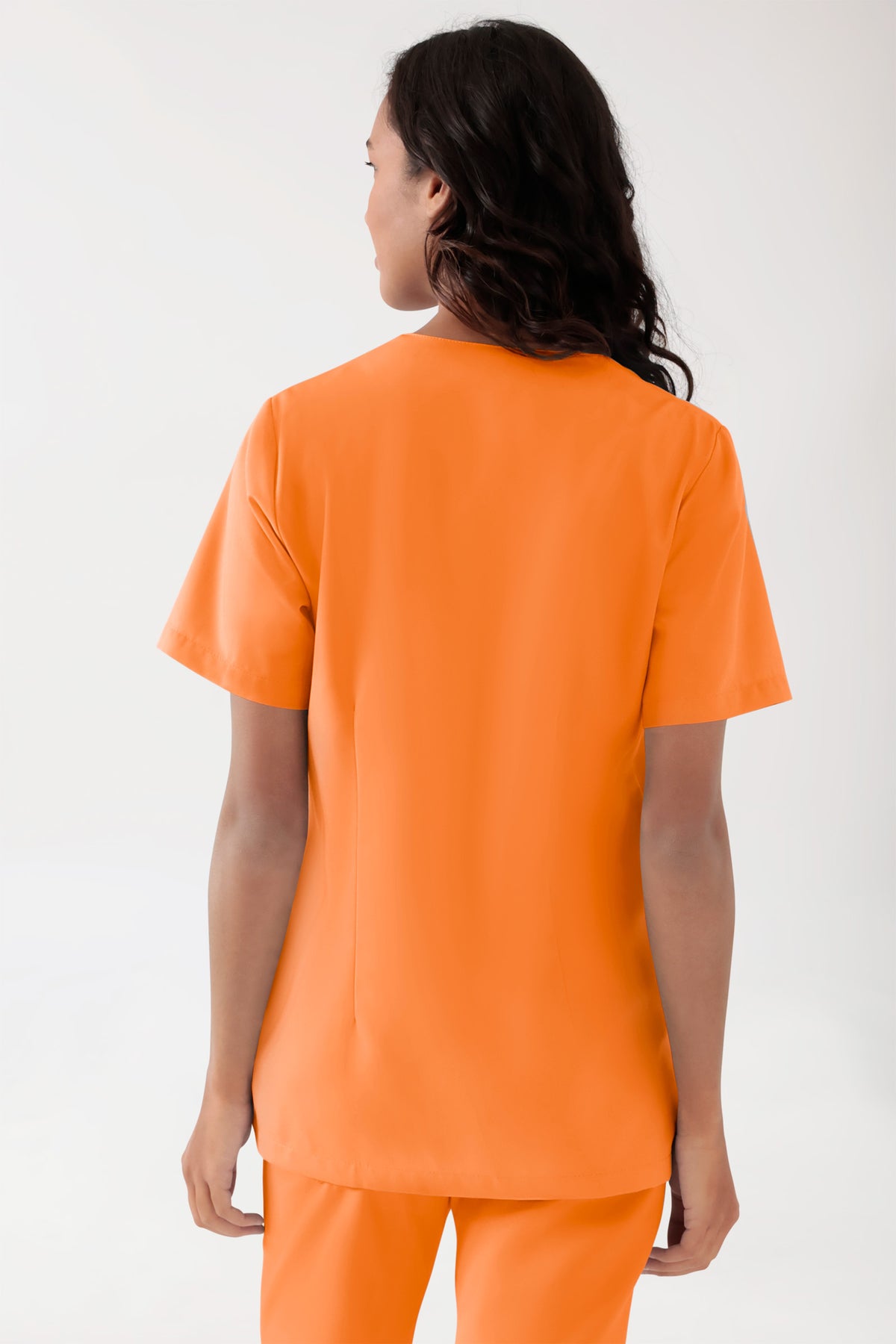 TENCEL™ Tunique Femme - Décolleté V orange brillant, Vue de dos