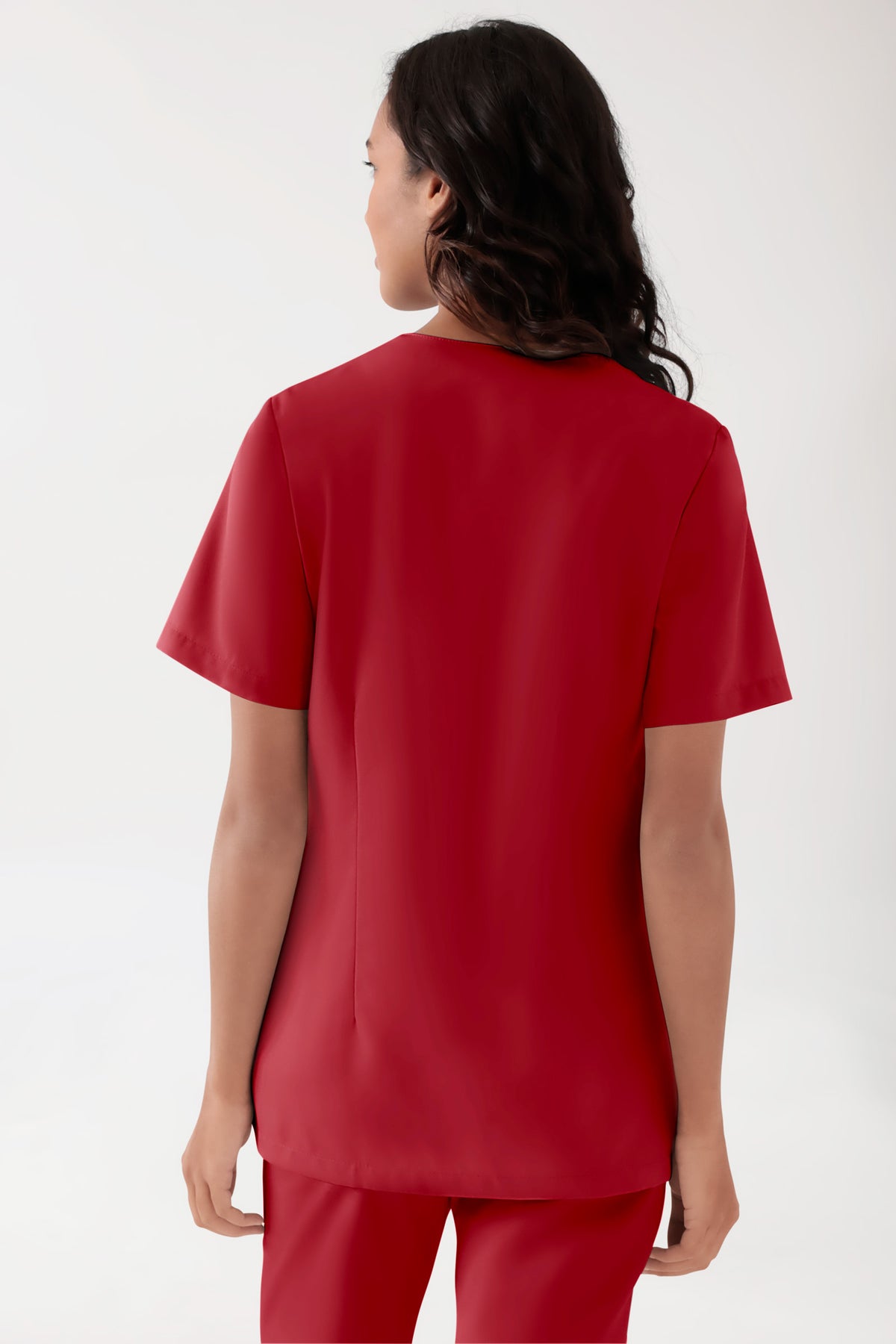 TENCEL™ Tunique Femme - Décolleté V rouge, Vue de dos