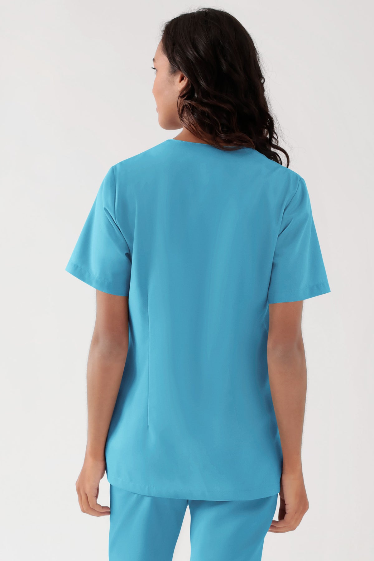 TENCEL™ Tunique Femme - Décolleté V turquoise foncé, Vue de dos