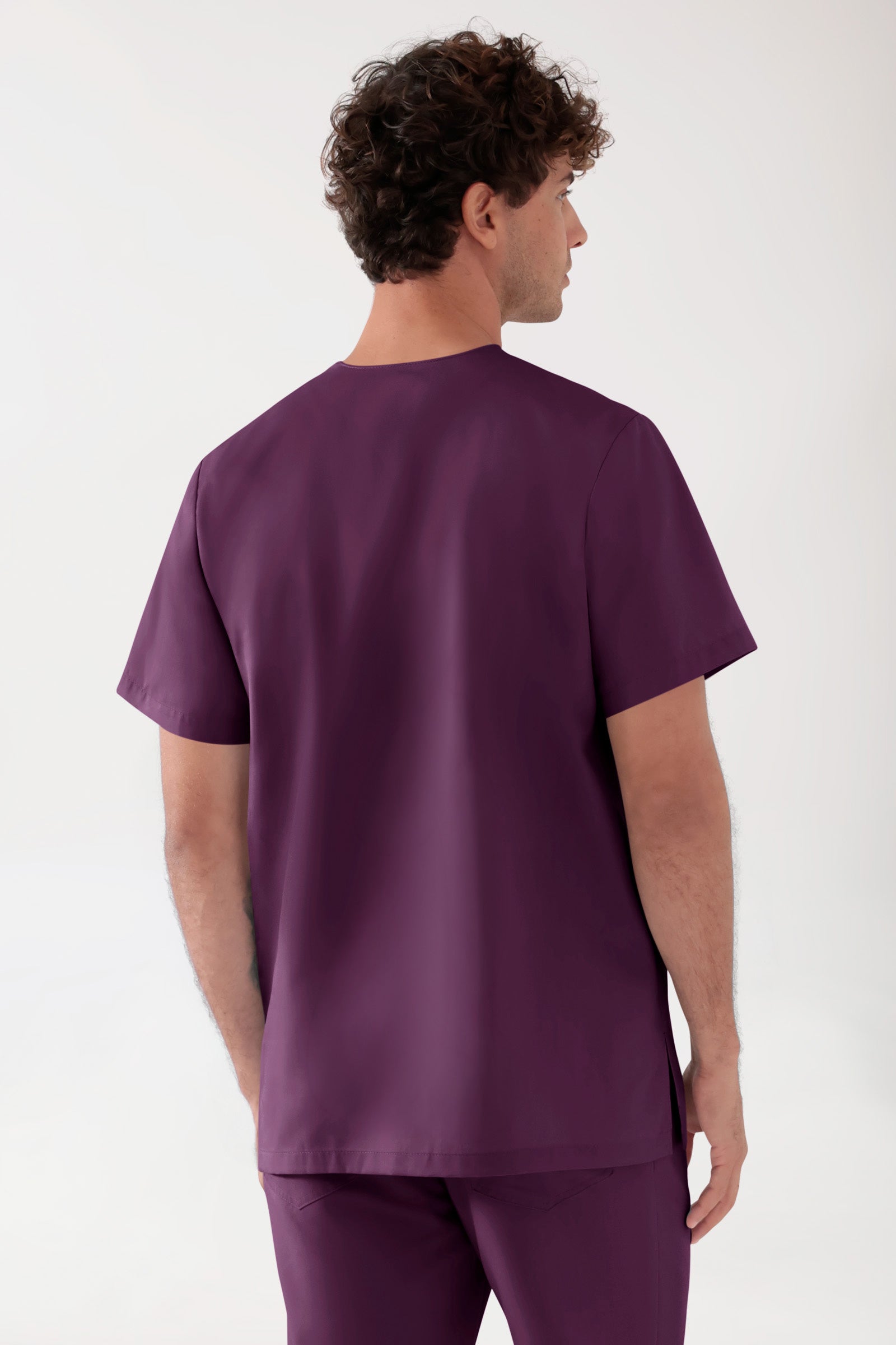 TENCEL™ Tunique Homme - Col V mûre, Vue de dos