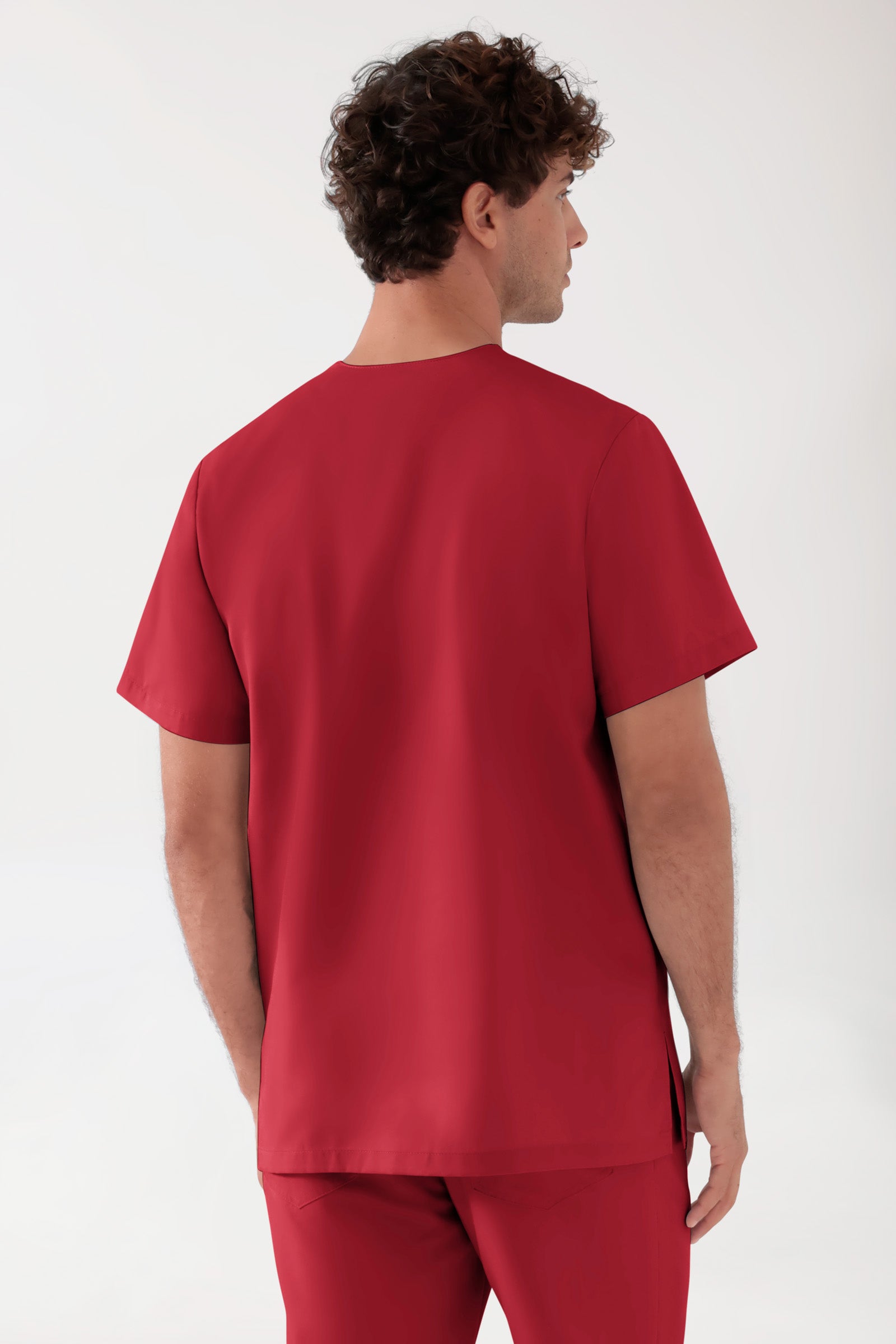 TENCEL™ Tunique Homme - Col V rouge