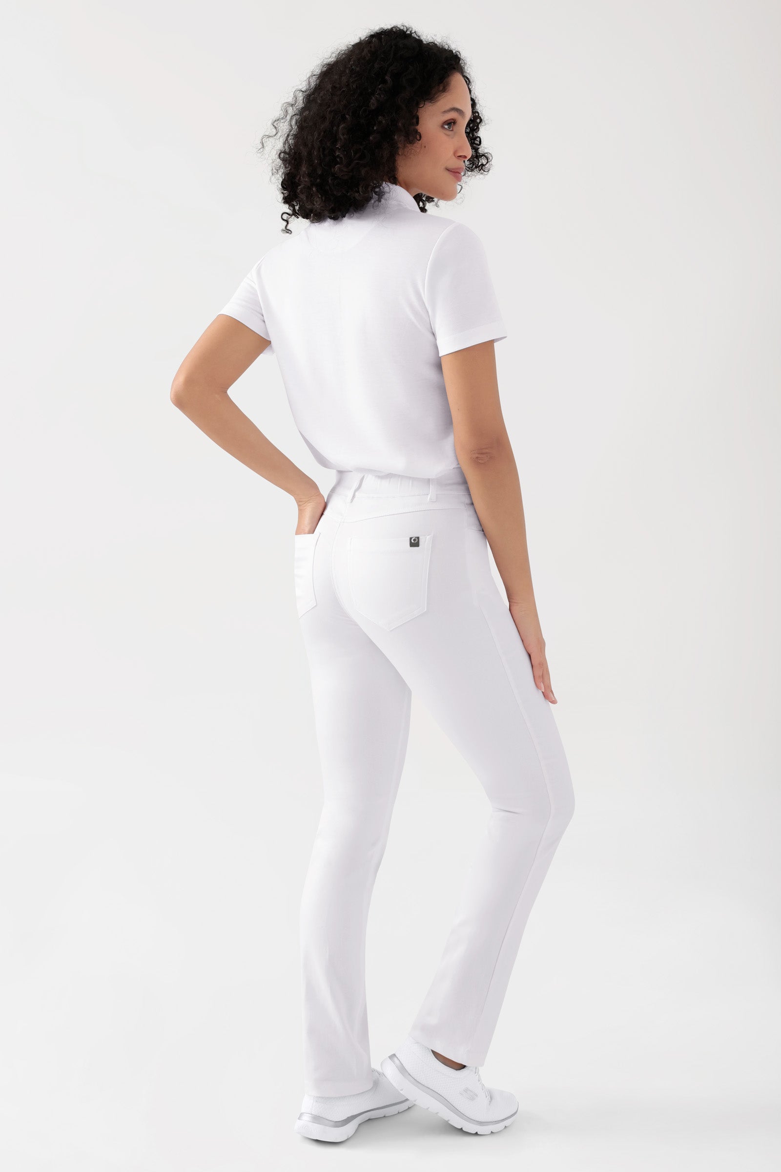 COMFY FLEX Pantalon 5 poches Femme - Jambe droite blanc
