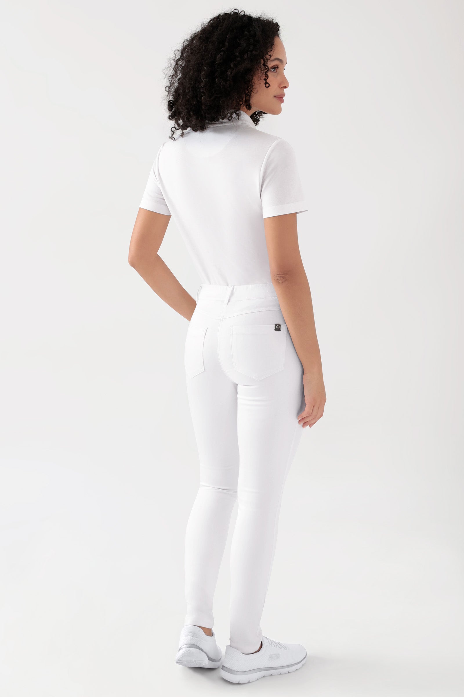 COMFY FLEX Pantalon 5 poches Femme - Jambe slim blanc