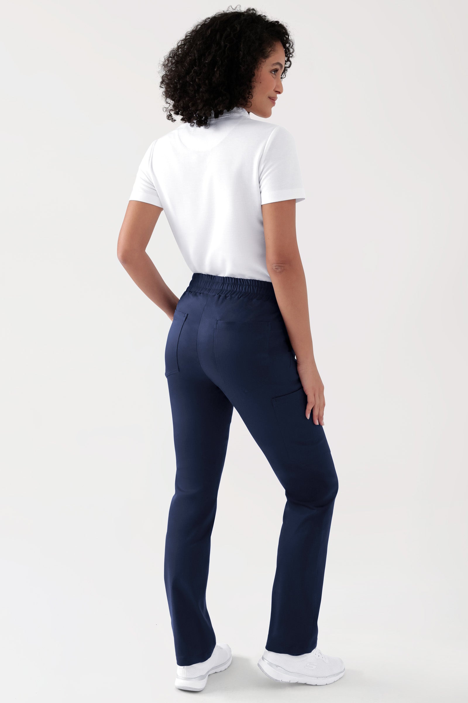 COMFY FLEX Pantalon Stretch mixte - 1/1 longueur navy, Vue de dos Le mannequin mesure 176 cm et porte la taille S