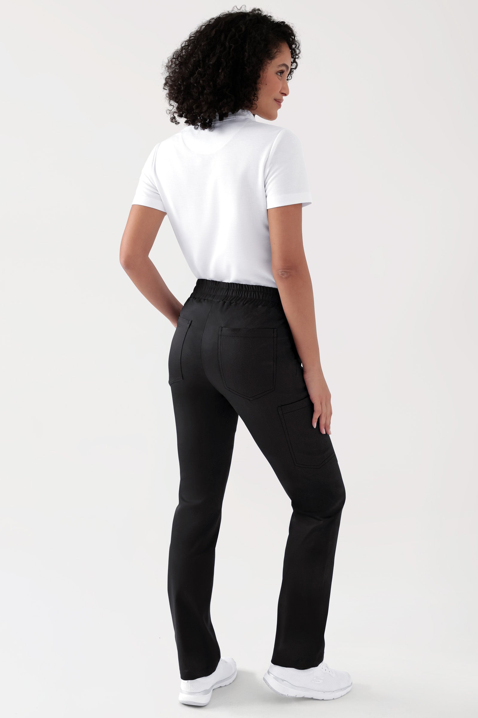 COMFY FLEX Pantalon Stretch mixte - 1/1 longueur noir, Vue de dos Le mannequin mesure 176 cm et porte la taille S