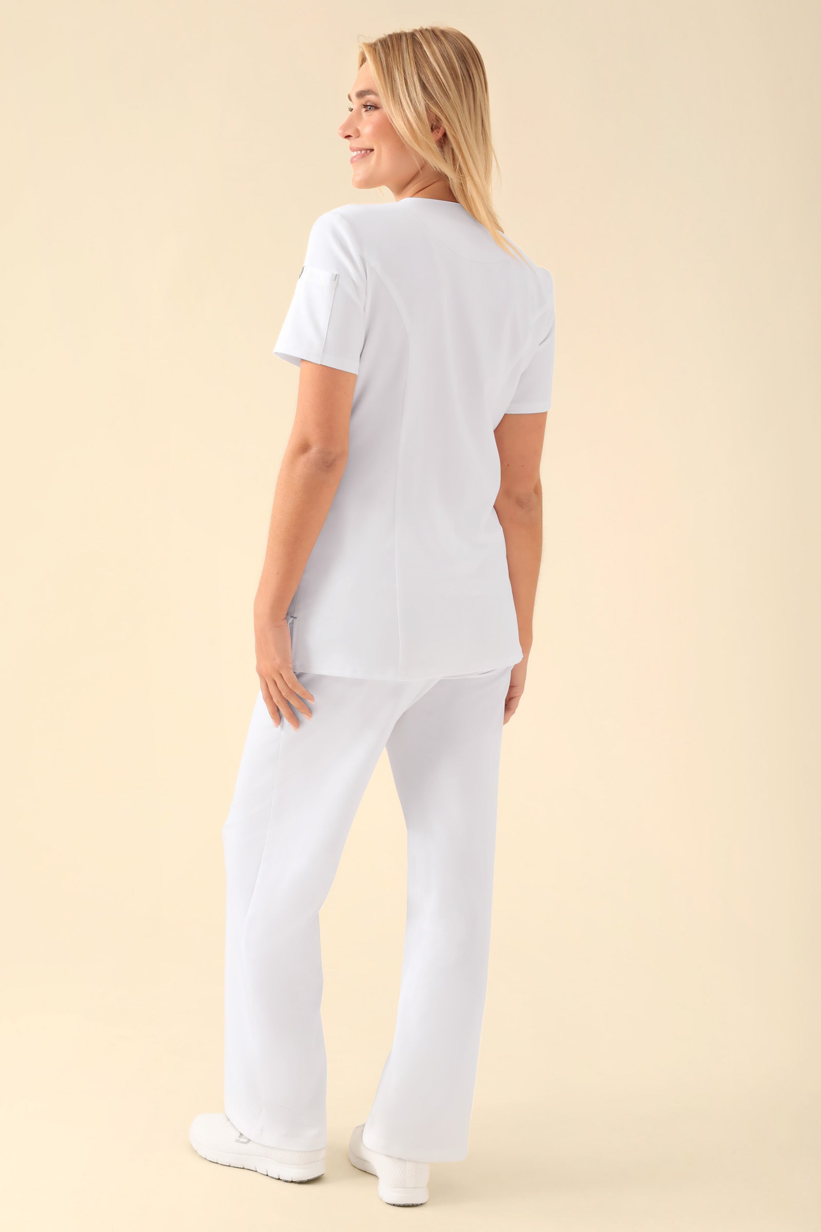 KAERE Blouse Femme - Patte de boutonnage blanc