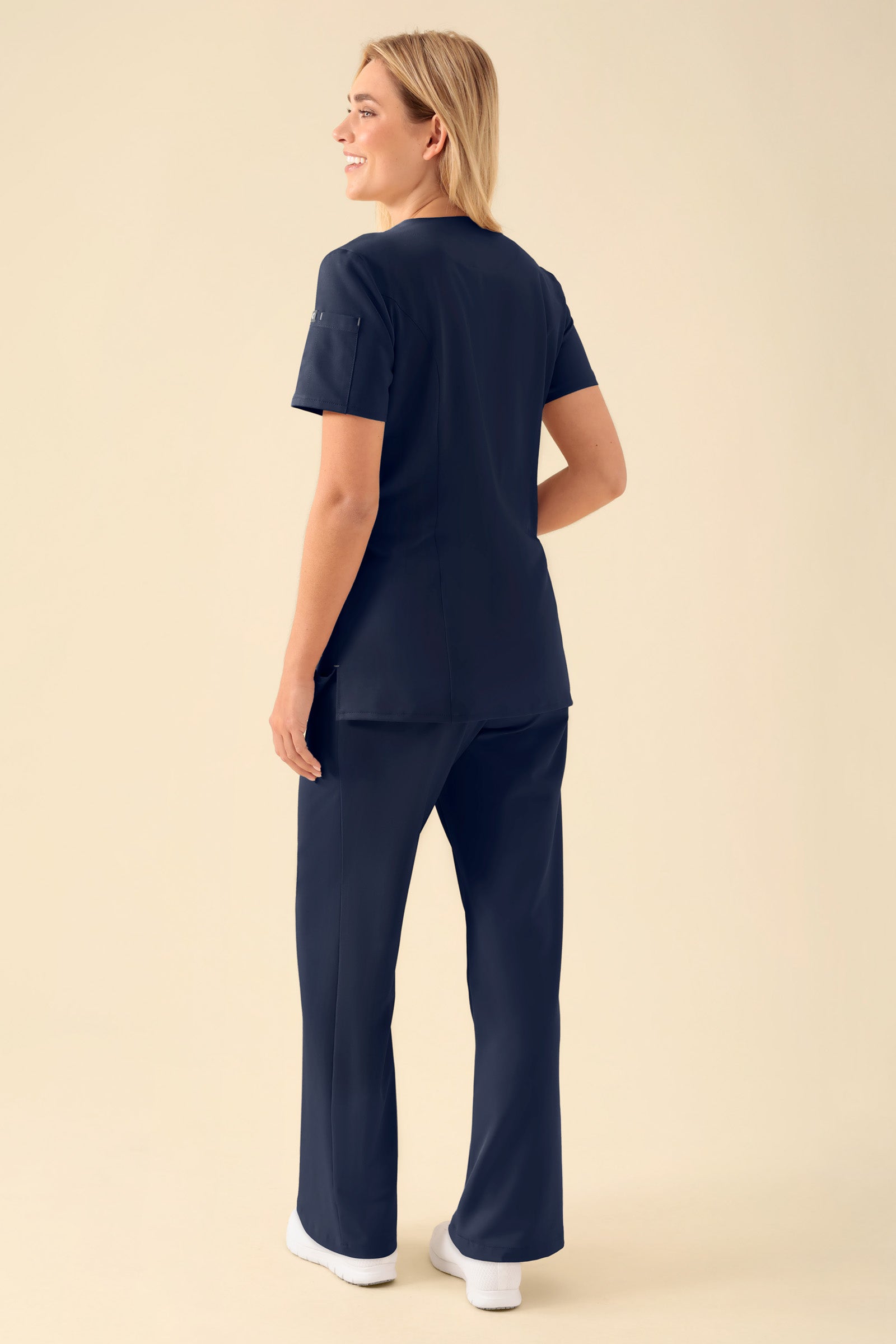 KAERE Blouse Femme - Patte de boutonnage navy