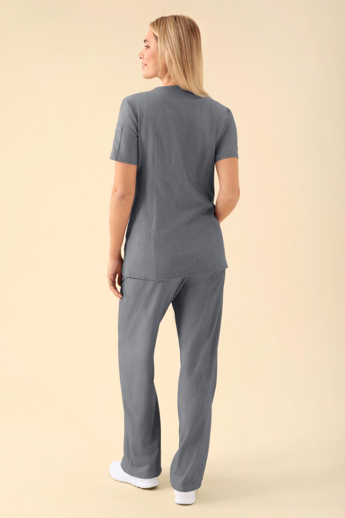 KAERE Blouse Femme - Patte de boutonnage gris foncé chiné