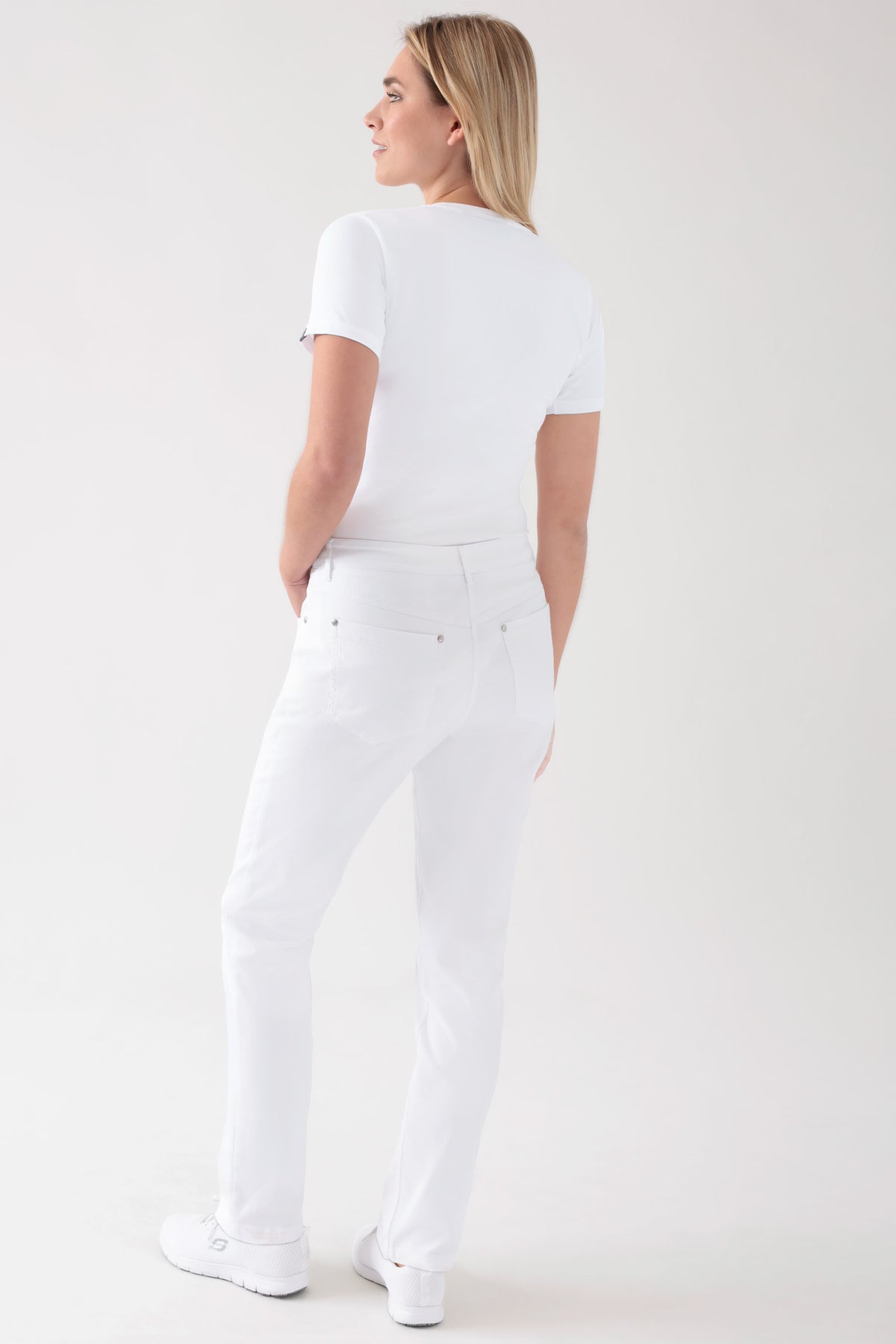 Pantalon 5 poches Femme - look jean blanc
