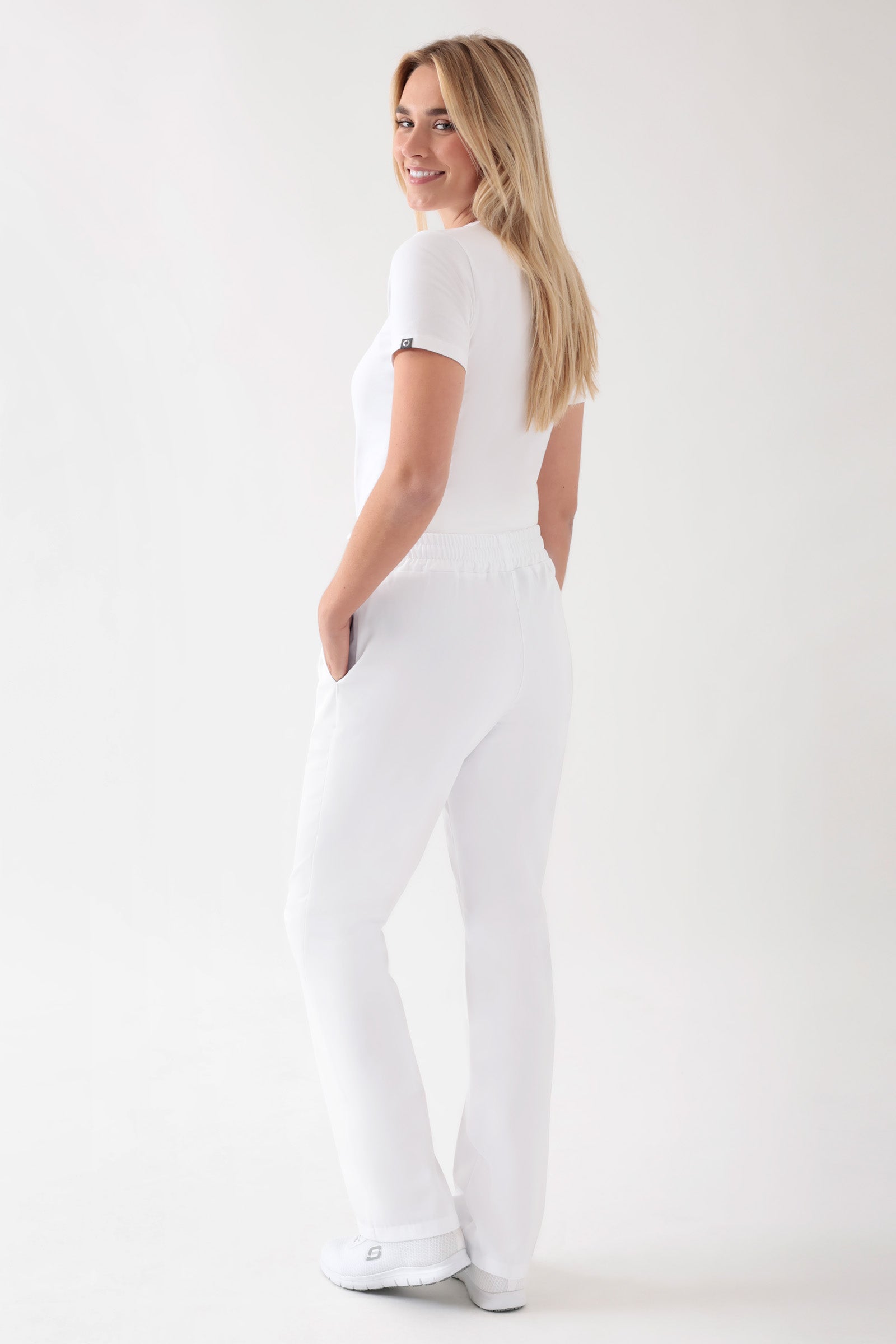 JUST STRONG Pantalon Femme - Ceinture élastiquée blanc