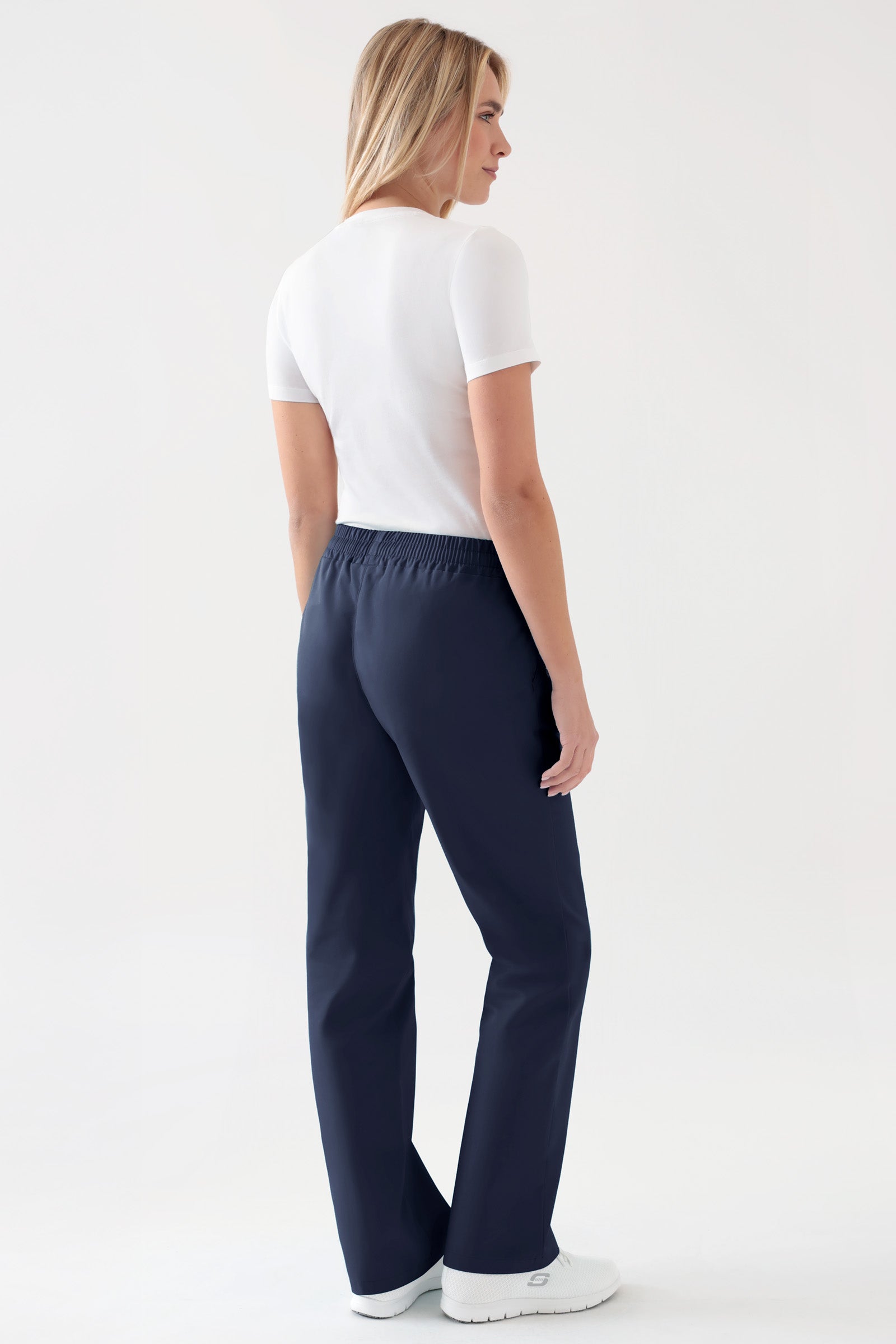 JUST STRONG Pantalon Femme - Ceinture élastiquée bleu navy