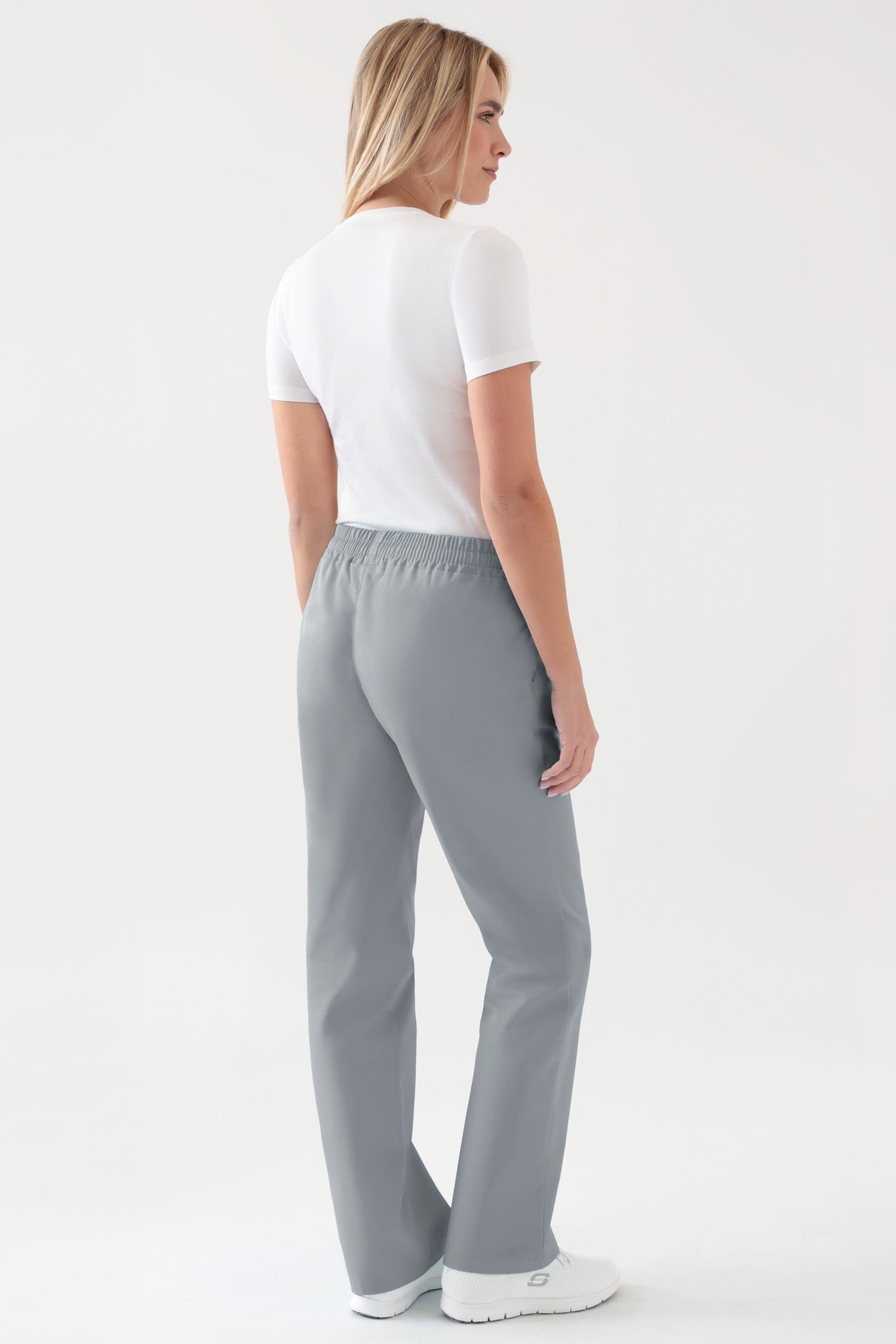 JUST STRONG Pantalon Femme - Ceinture élastiquée gris, Vue de dos
