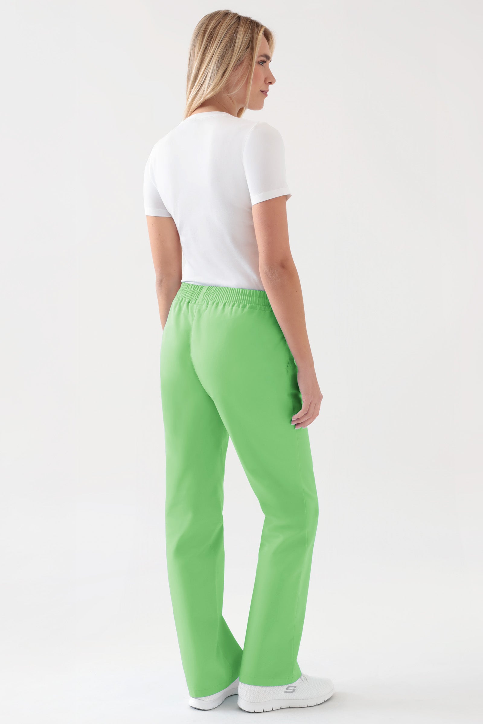 JUST STRONG Pantalon Femme - Ceinture élastiquée vert pomme, Vue de dos