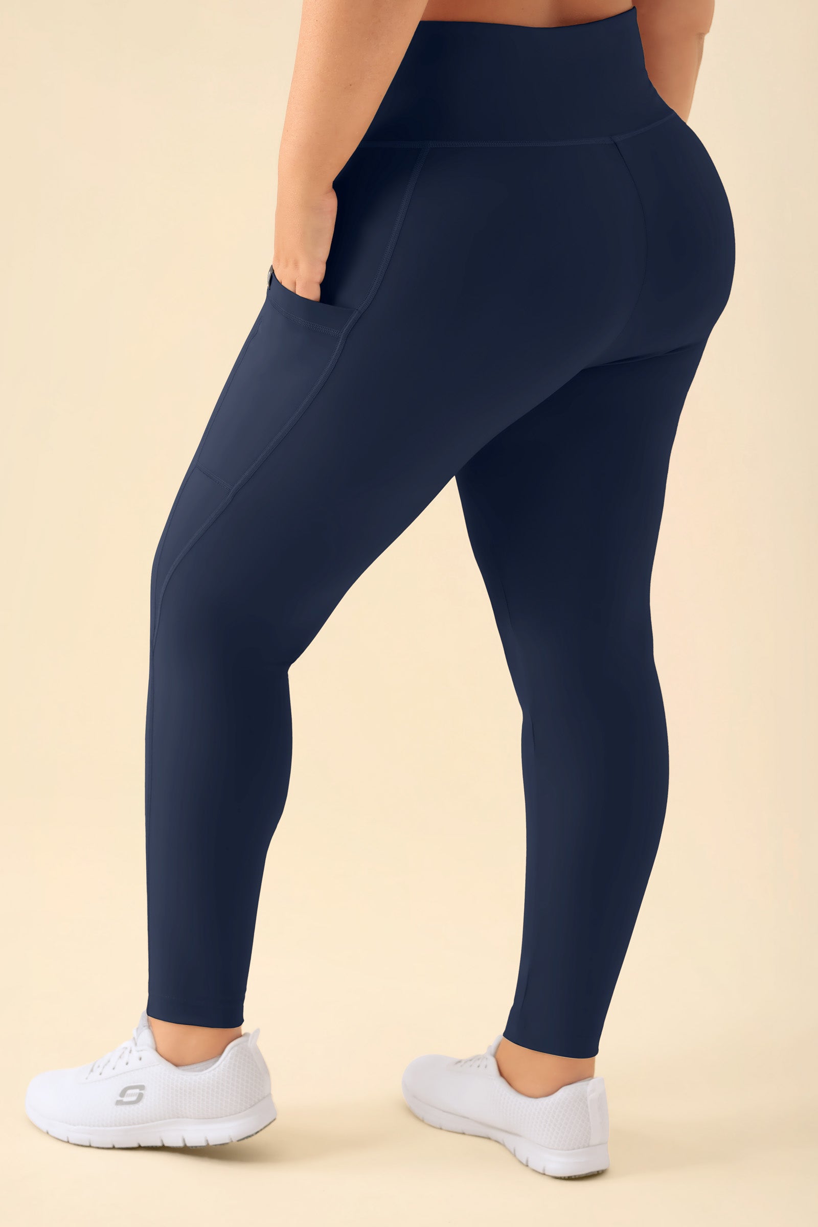 KAERE Leggings Femme - super élastique navy, Vue de dos