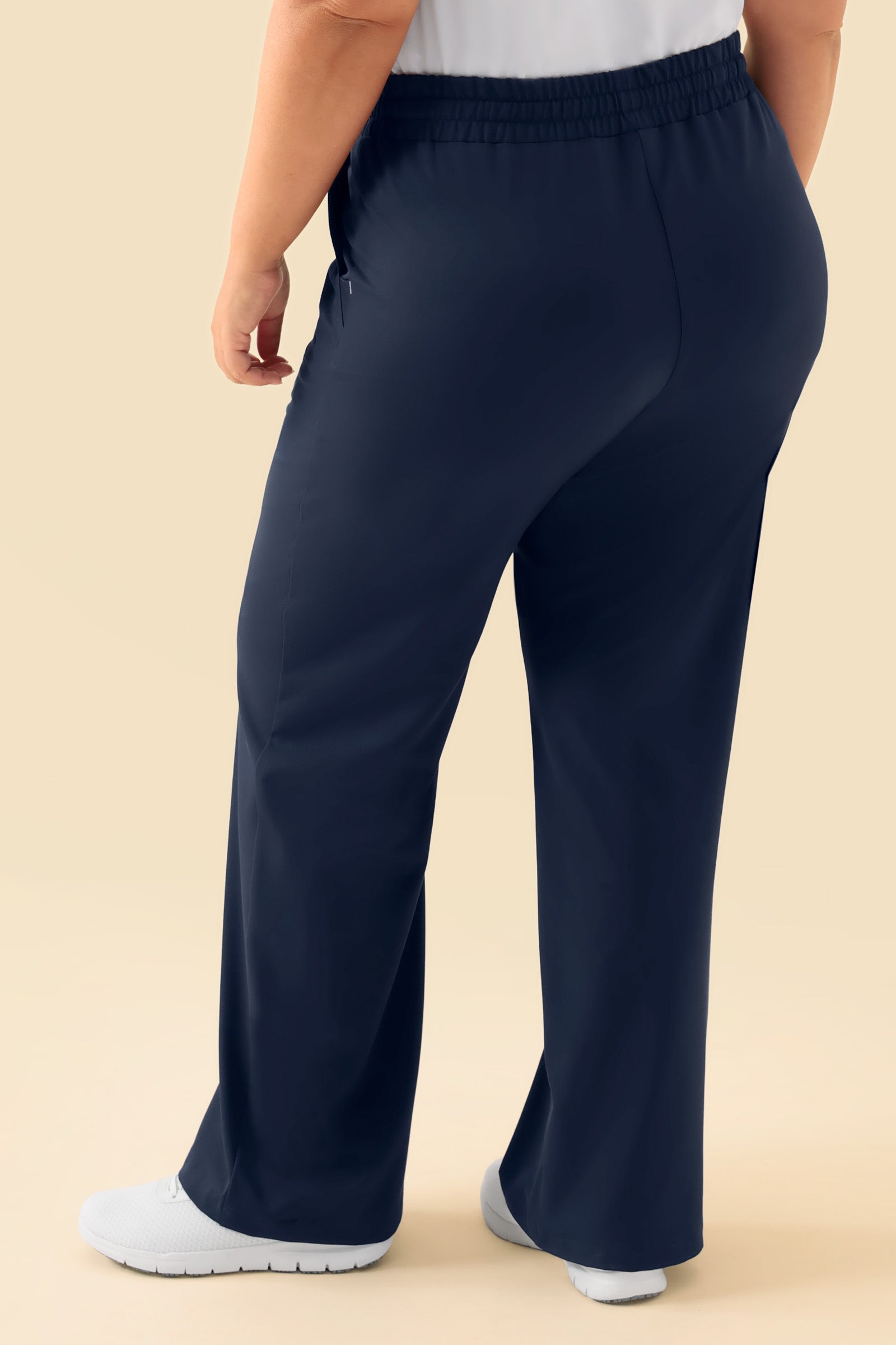 KAERE Pantalon Femme - large jambe navy, Vue de dos