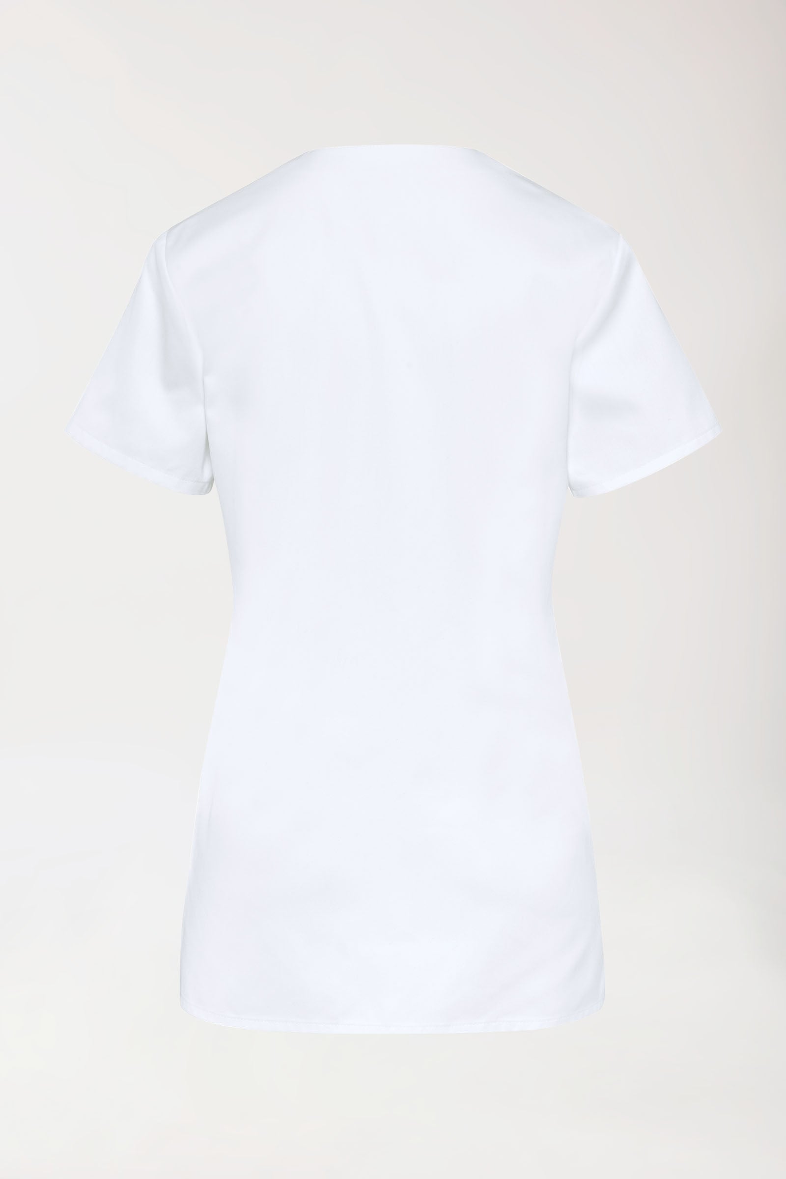 Blouse Beauté Femme - Décolleté V - Patte de boutons-pression blanc