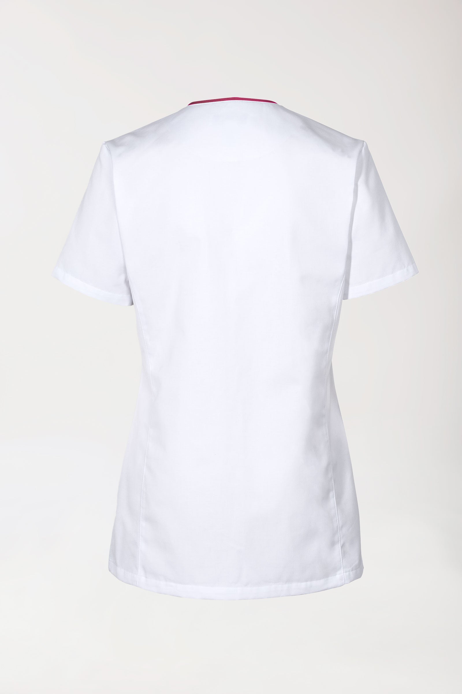 Blouse Beauté Femme - Boutonnée blanc/berry