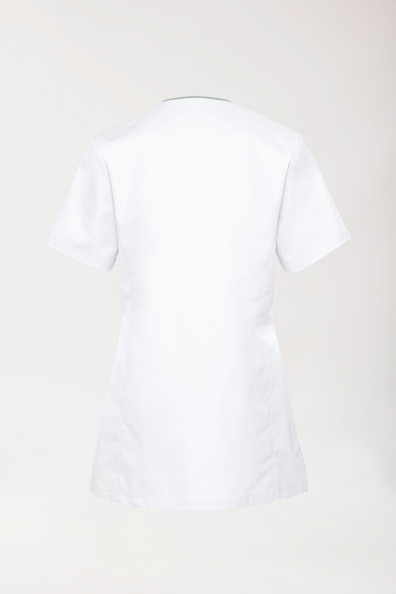 Blouse Beauté Femme - Boutonnée blanc/gris