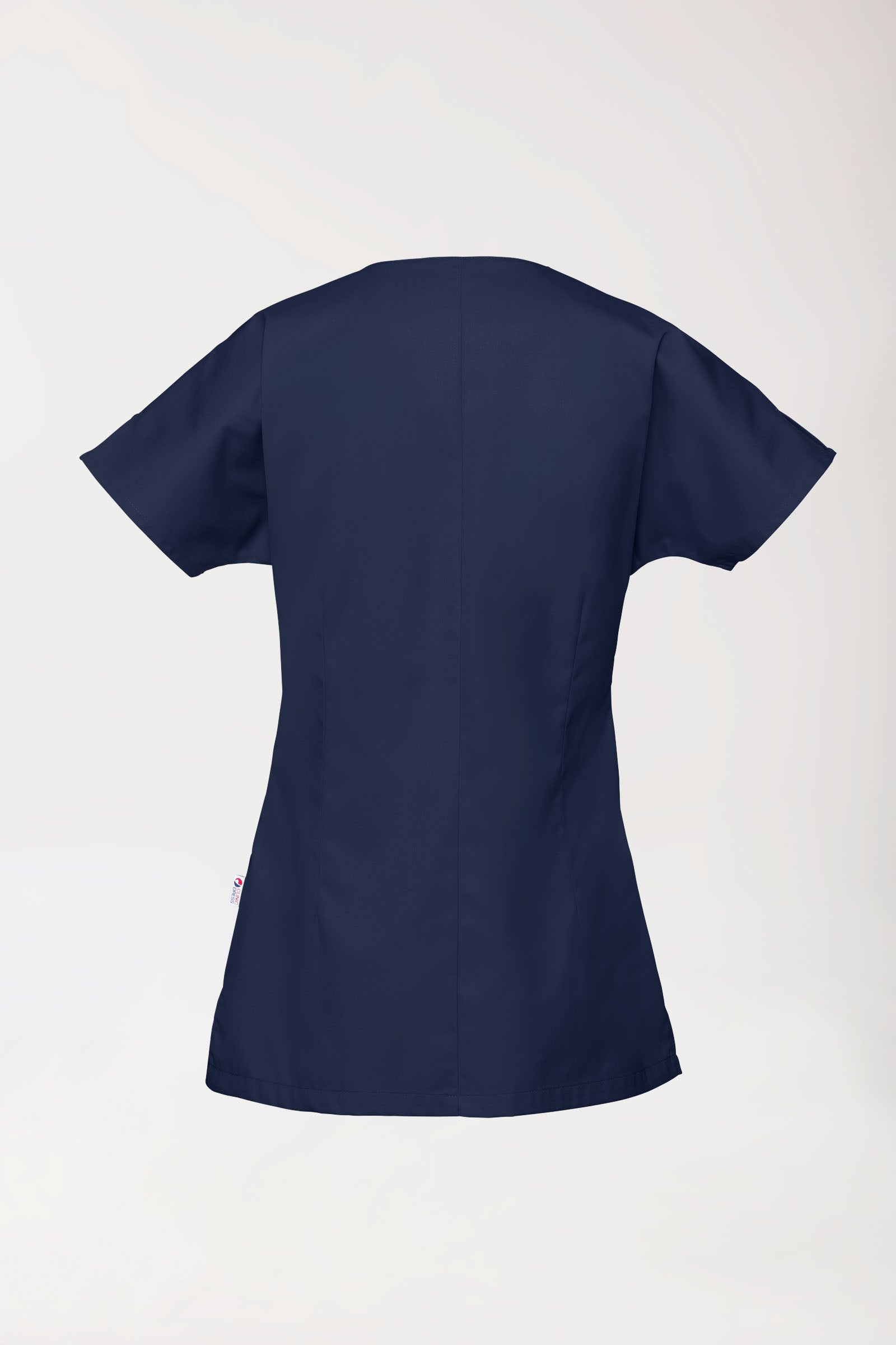 Blouse Beauté Femme - Patte pressions asymétrique bleu navy, Vue de dos
