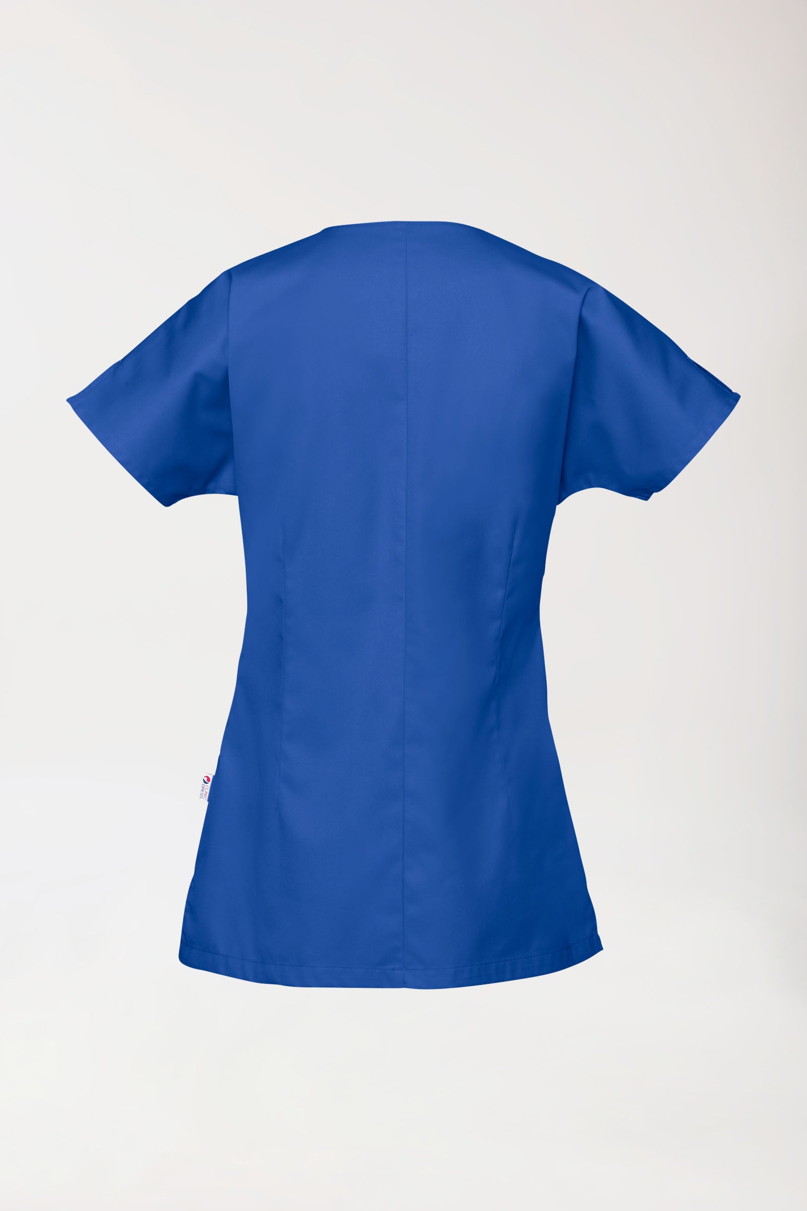 Blouse Beauté Femme - Patte pressions asymétrique bleu roi, Vue de dos